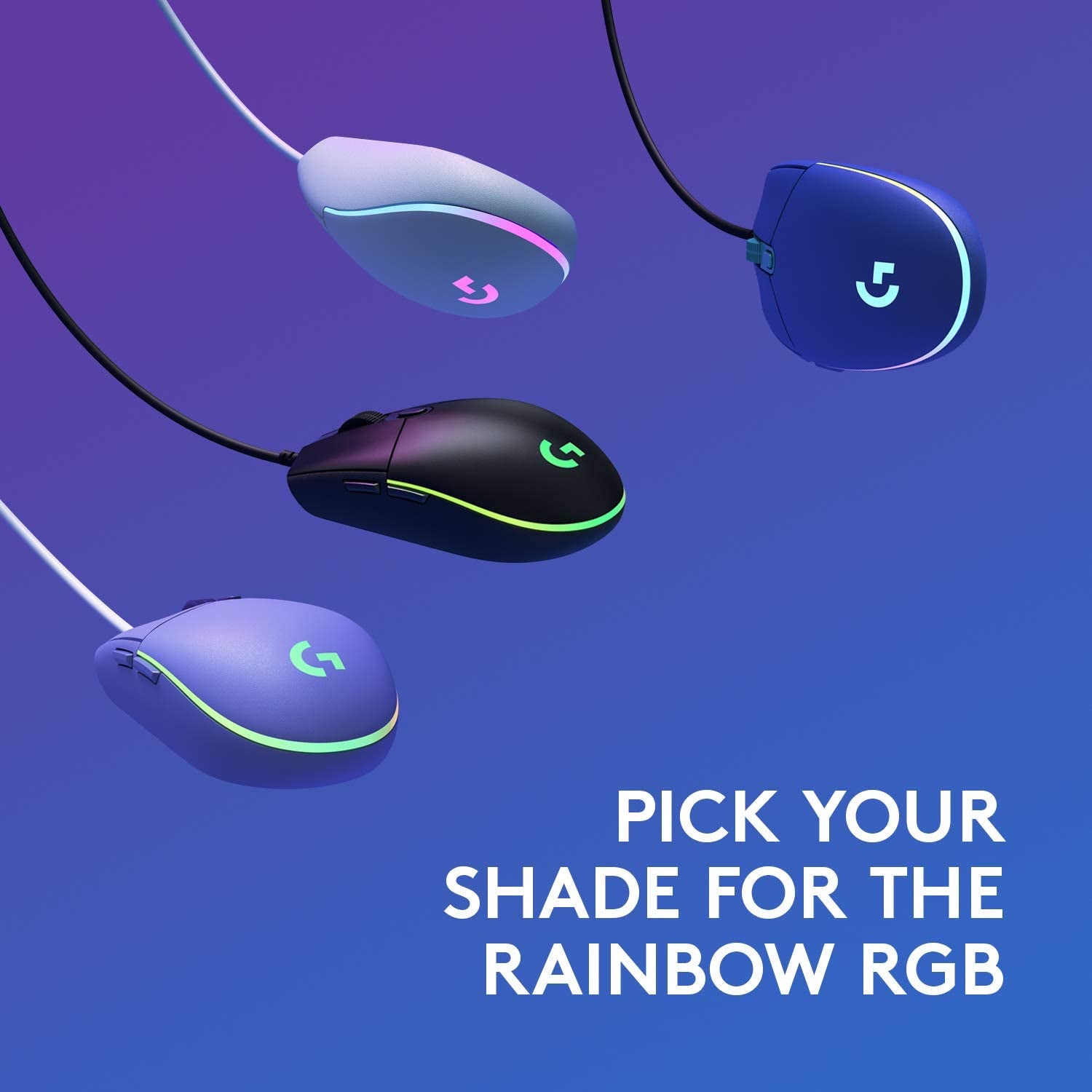 Wired Gaming Mouse 203: 8,000 DPI, Rainbow Optical Effect LIGHTSYNC RGB. Features 6 Programmable Buttons, On-Board Memory, and Screen Mapping. Compatible with PC/Mac Computer and Laptop. Available in Lilac.