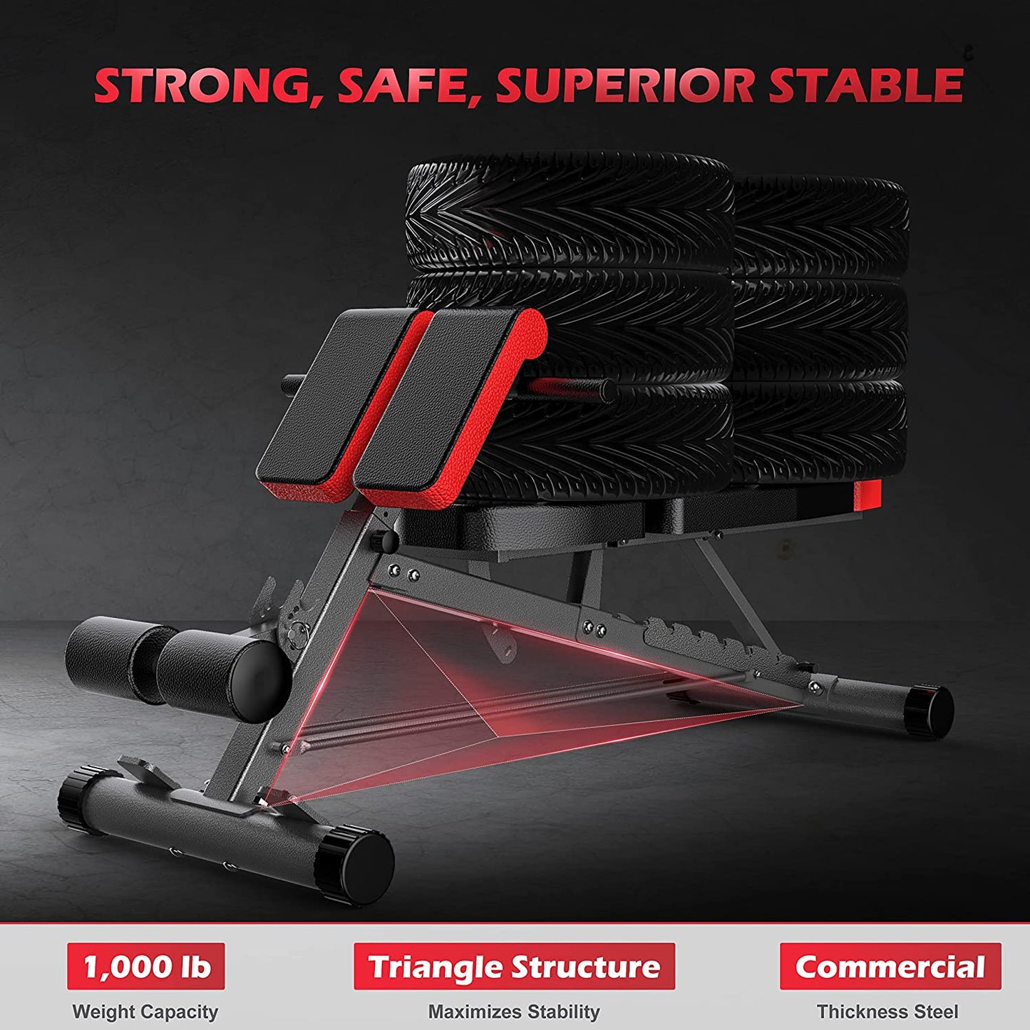 Weight Bench for Comprehensive Full-Body Workout - Hyper Back Extension, Roman Chair, Adjustable Ab Sit-Up Bench, Incline Decline Bench, and Flat Bench