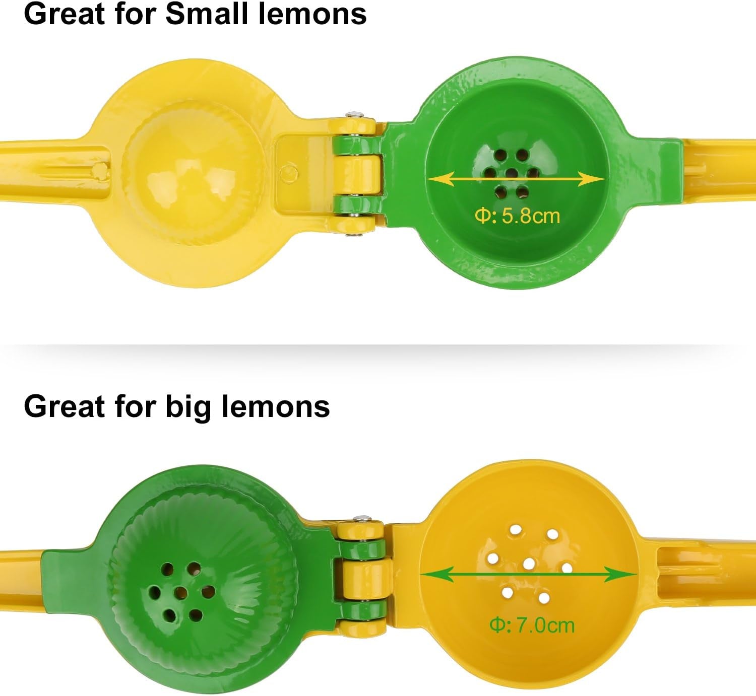 Premium Quality Metal Lemon Lime Squeezer - Manual Citrus Press Juicer for Fresh Wedge Juicing, Leaves No Pulp or Seeds