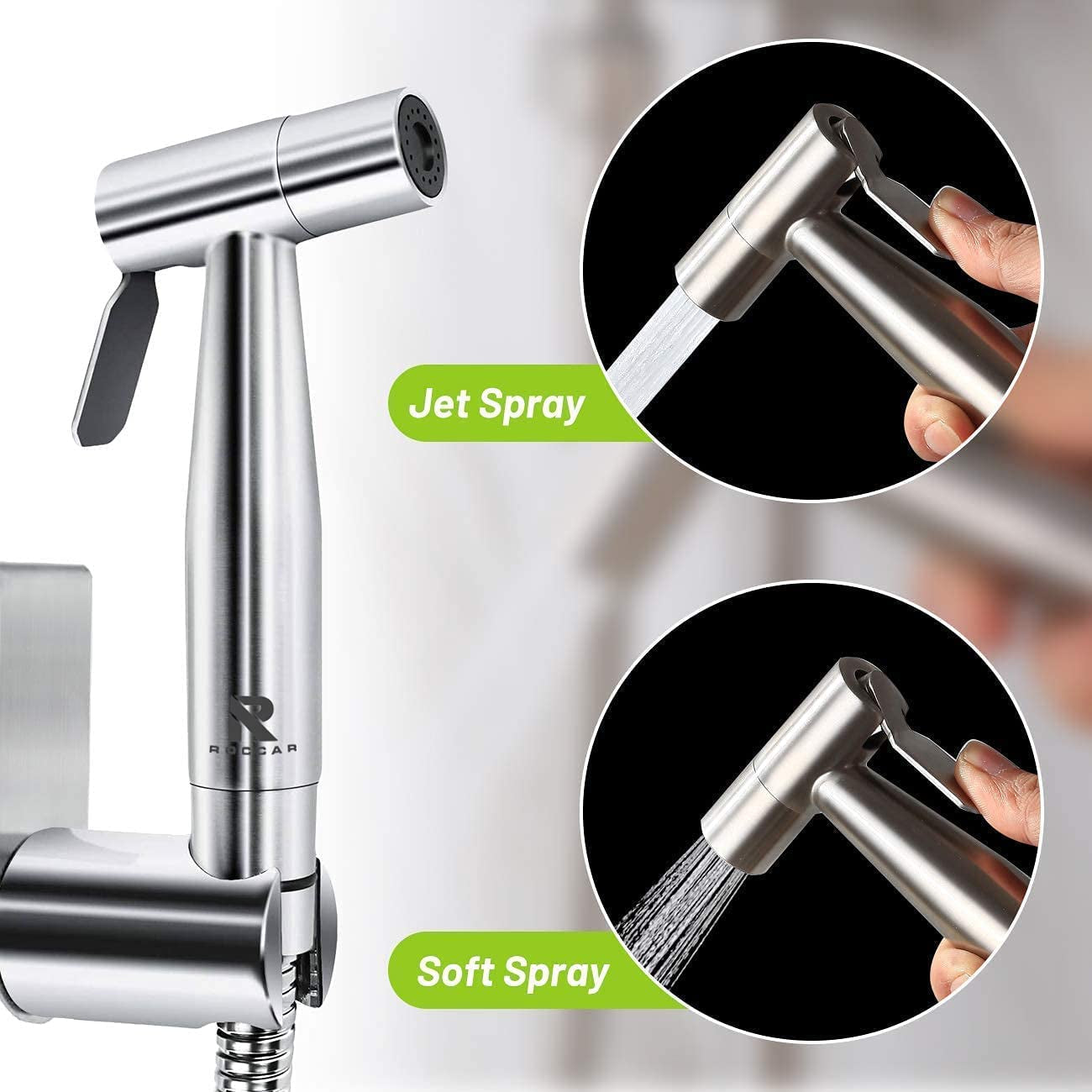 Handheld Bidet Sprayer for Toilet: Hose Attachment for Feminine Wash, Baby Cloth Diaper Washer, Stainless Steel Cleaner, and Shower Sprayer for Pets - Ideal for Bathroom or Toilet Use.