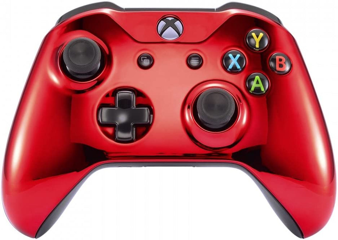 Red Chrome Front Housing Shell Faceplate for Xbox One S & Xbox One X Controller.