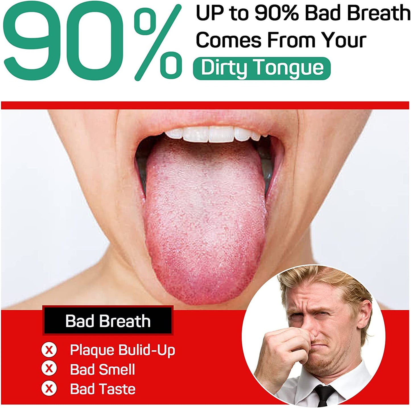 Stainless Steel Tongue Scraper - Pack of 2 - Promotes Fresher Breath and Eliminates Bad Breath Instantly