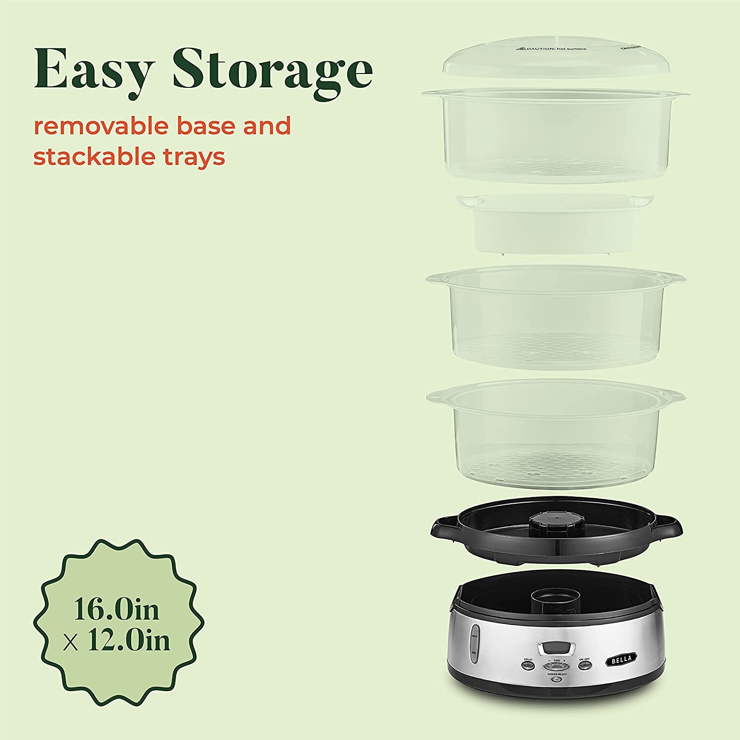 Triple Tier Digital Food Steamer - 9.5 QT Capacity, Healthy and Fast Simultaneous Cooking, Stackable Baskets for Vegetables or Meats, Includes Rice/Grains Tray, Auto Shutoff, and Boil Dry Protection. Made of Stainless Steel.