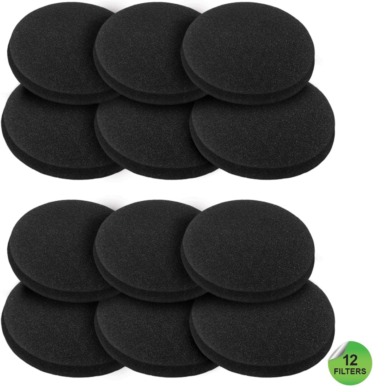 12-Pack Activated Carbon Filters for Compost Bin - Round Shape (12 Filters)