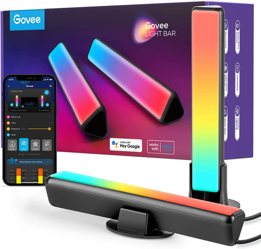Flow Plus Smart LED Light Bars: Gaming Lights with RGBICWW Wifi. Work with Alexa and Google Assistant. Features Scene Modes and Music Modes. Perfect for Gaming, Pictures, PC, TV, and Room Decoration
