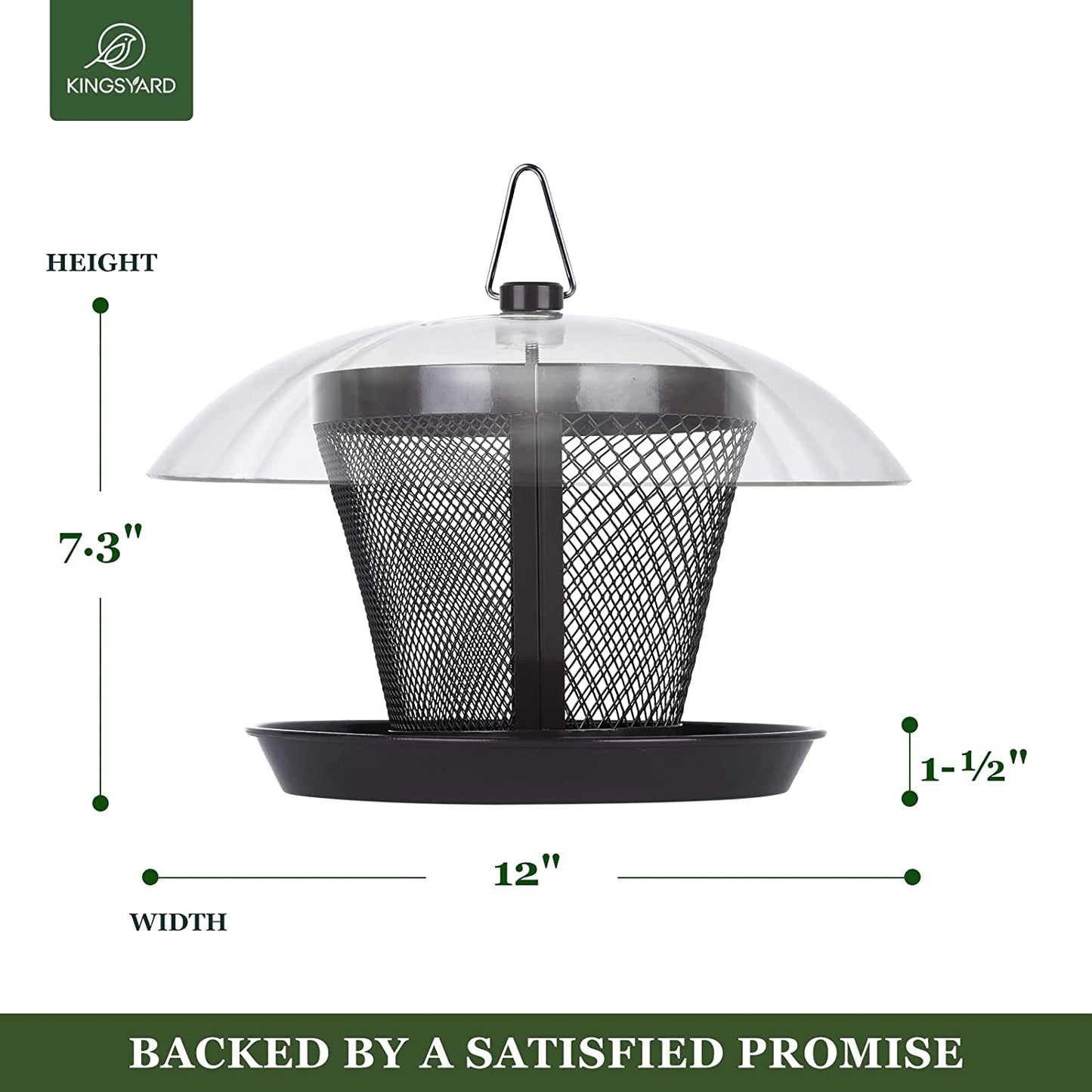 Weatherproof Dual Wild Bird Feeder - Metal Mesh Bird Feeder for Outside with Dome, Offers 2.5 lbs. Seed Capacity for Attracting Finch, Cardinal, and Other Birds.