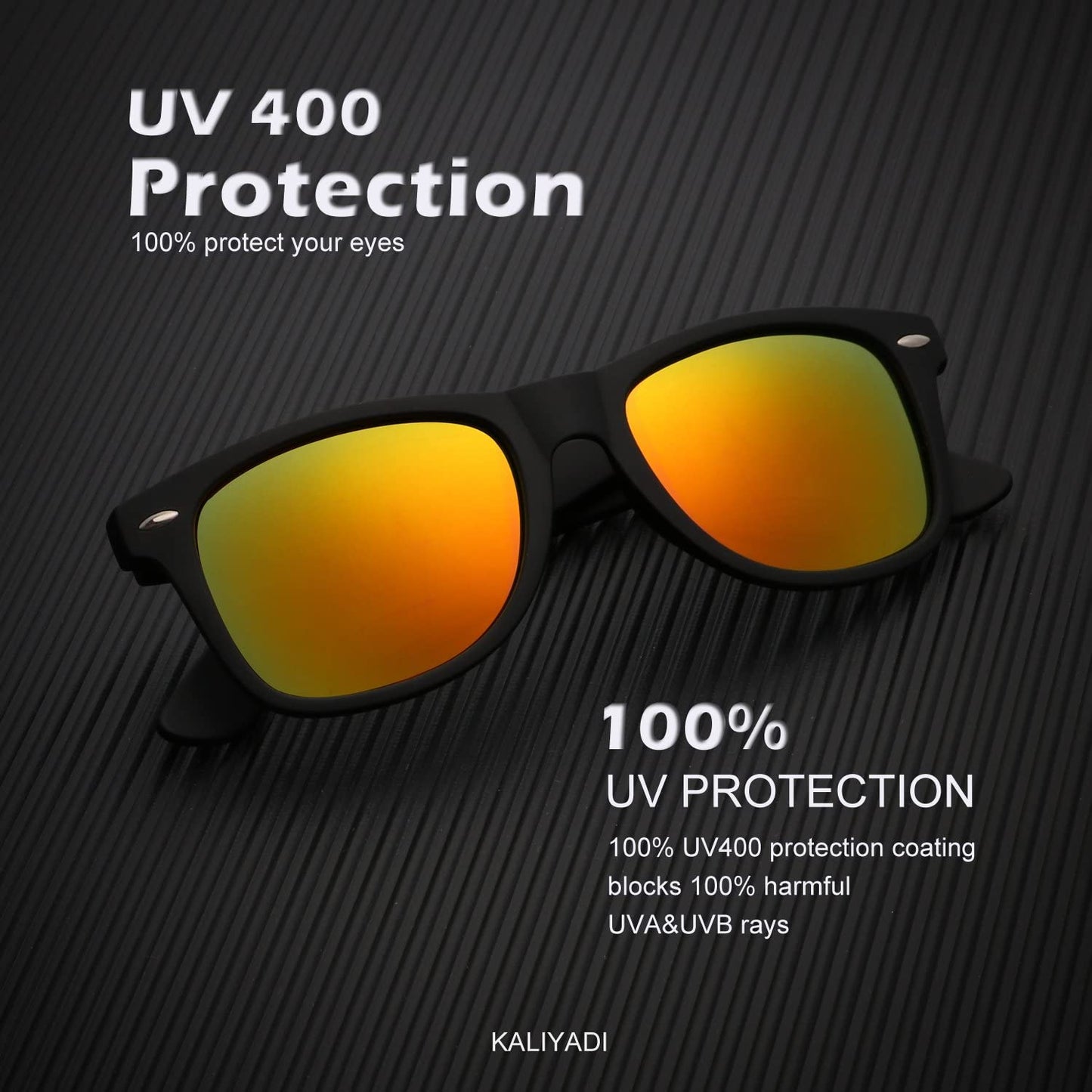 Polarized Sunglasses with Matte Finish for Men and Women - Features Color Mirror Lens, Offers 100% UV Blocking for Sun Protection.