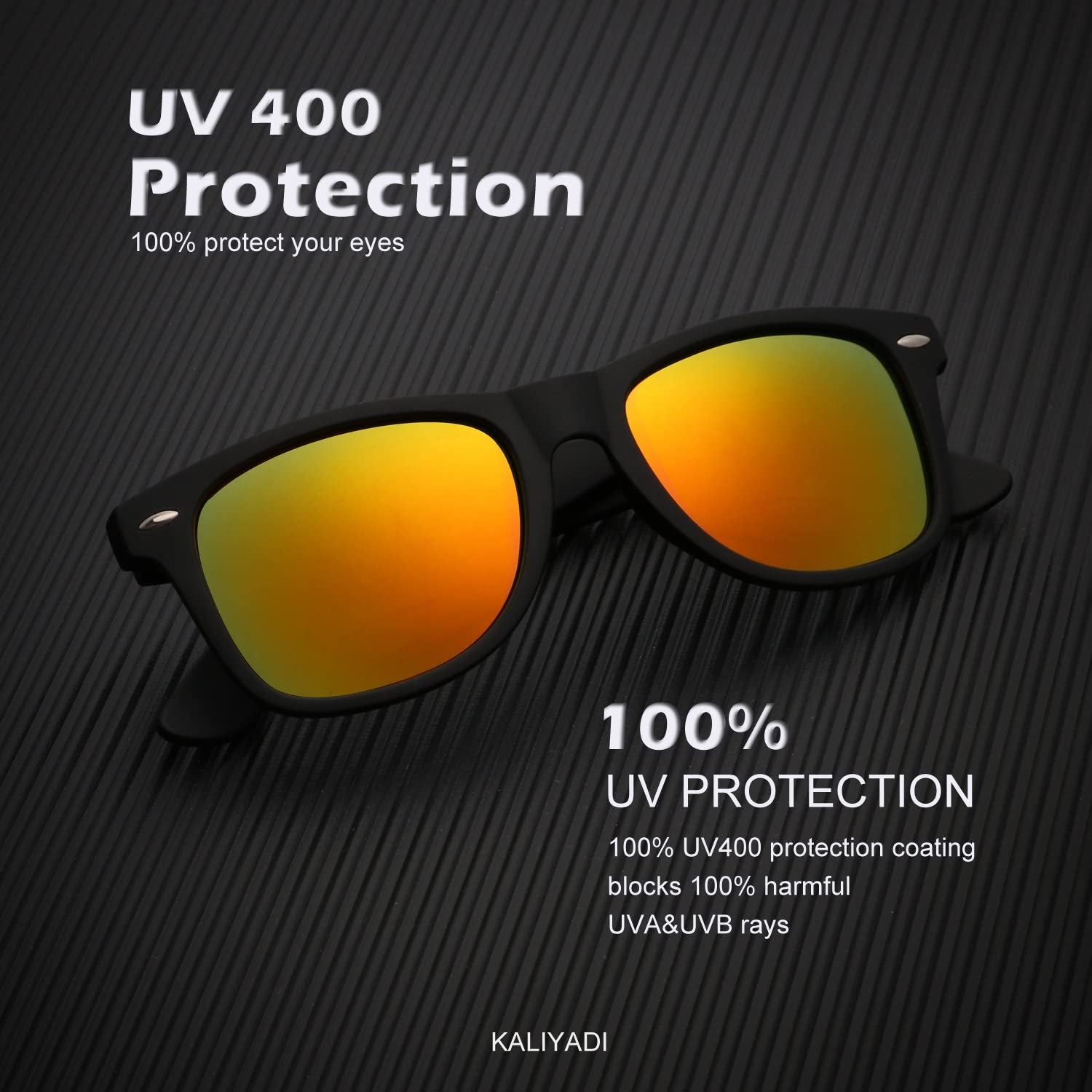 Polarized Sunglasses with Matte Finish for Men and Women - Features Color Mirror Lens, Offers 100% UV Blocking for Sun Protection.