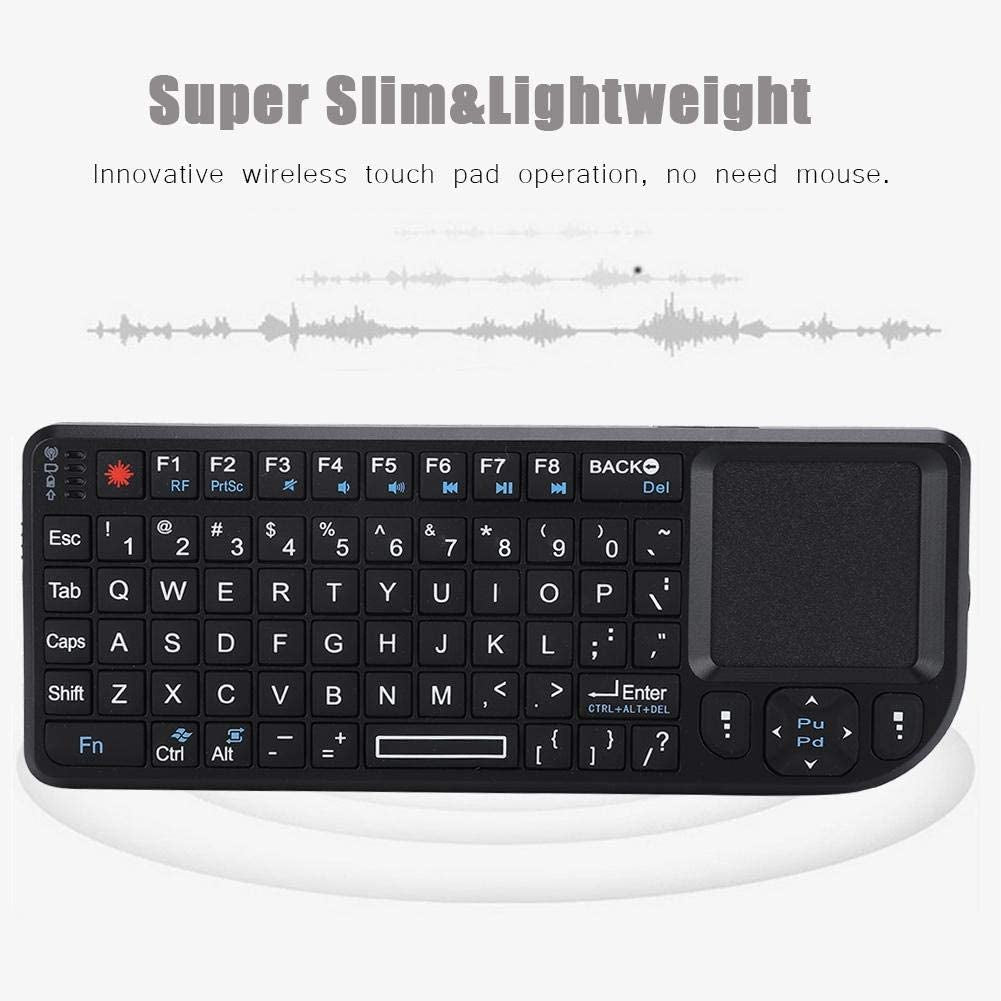 2.4GHz Wireless Touchpad Keyboard - Super Thin and Lightweight Design - Rechargeable and Ultra Mini - Backlit Keyboard with Plug and Play Functionality - Suitable for HTPC, PS3, PS4, and more.