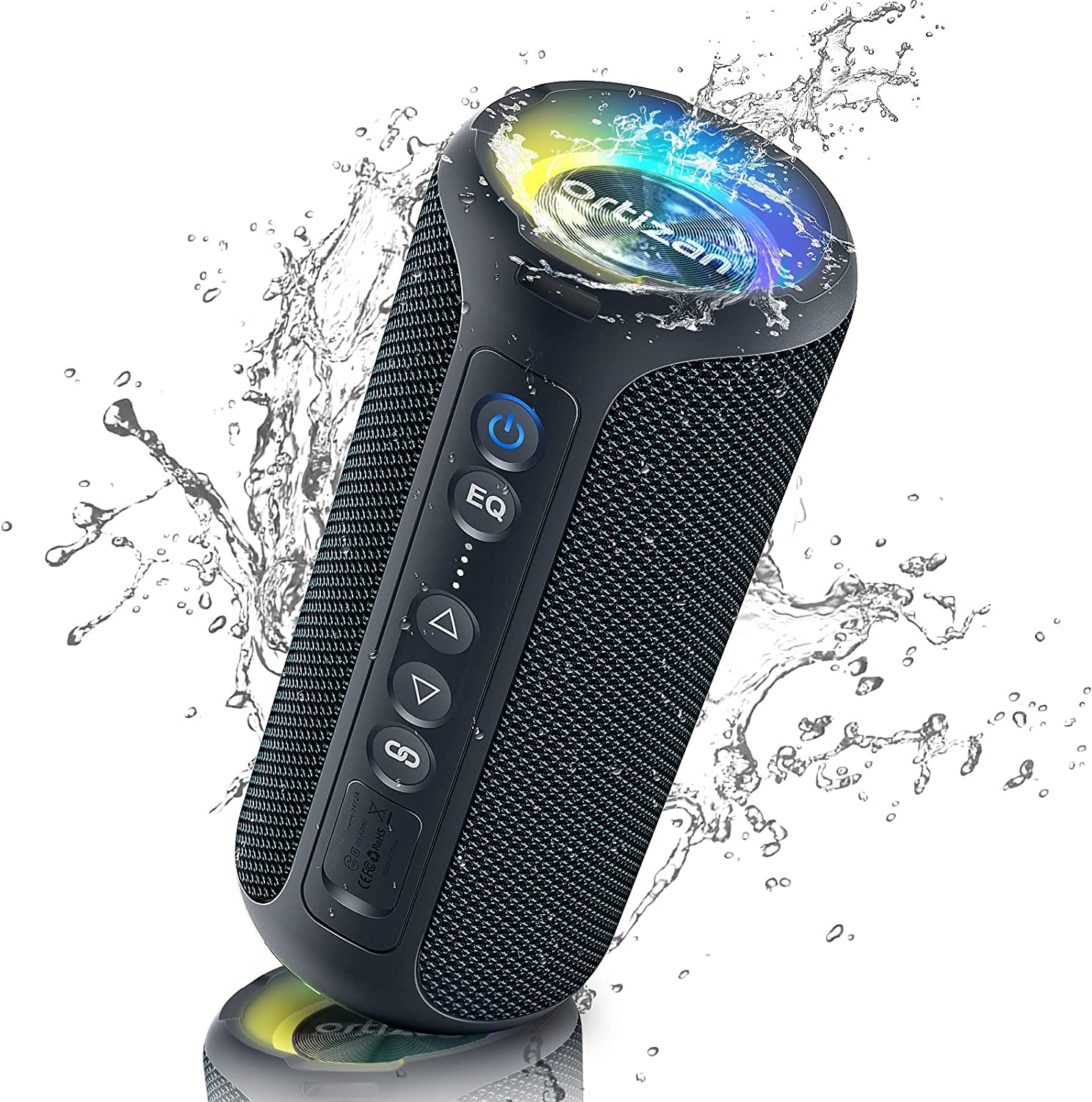 Portable Bluetooth Speaker: 40W Wireless Speakers with LED Light, 360° Strong Bass Stereo. IPX7 Waterproof, 30H Playtime, and Dual Pairing for Home Use.