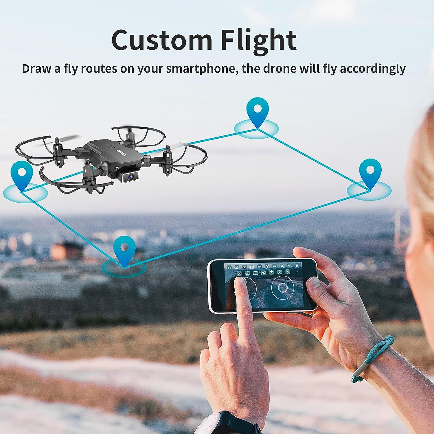 Foldable Mini Drone with 1080P HD Camera - Suitable for Kids and Adults, Remote Control FPV Camera, Comes with 2 Batteries and 9 Play Modes, Perfect for Aerial Entertainment.