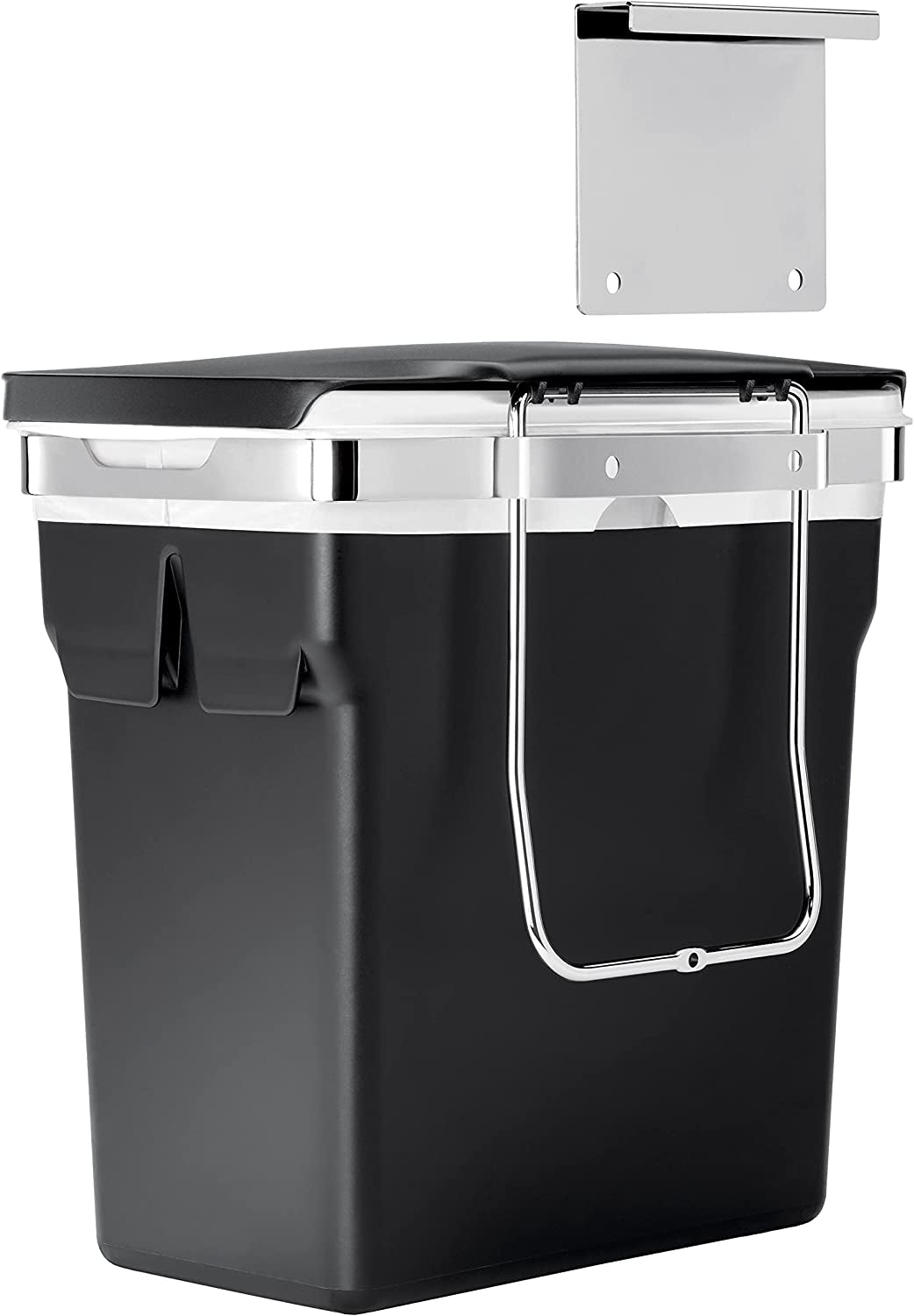 10 Liter / 2.6 Gallon In-Cabinet Trash Can: Heavy-Duty Steel Frame, Black.