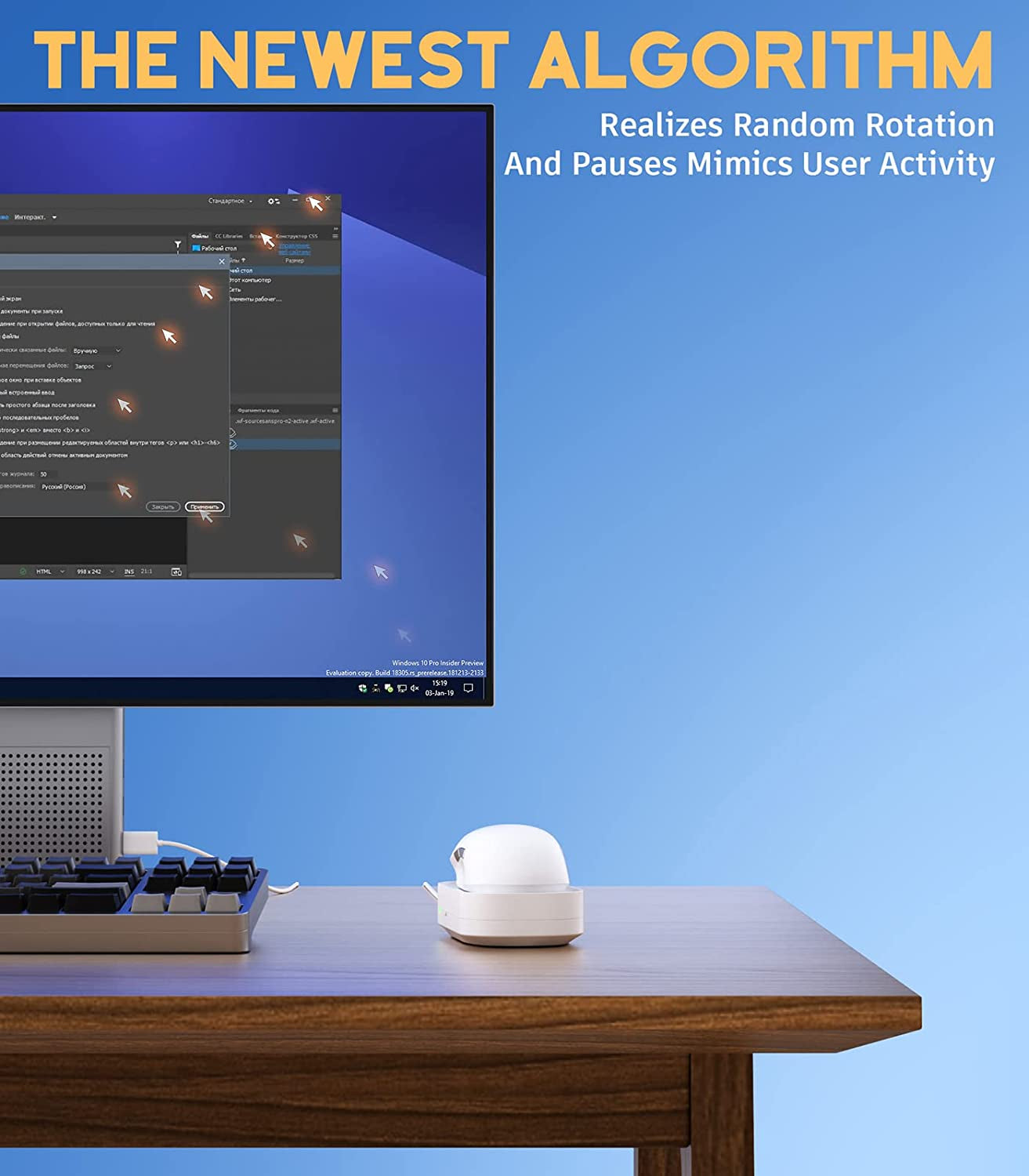 Undetectable Mouse Jiggler: An Automatic Mouse Mover Device for Awakening Computer Laptops. It Requires No Software or Drivers and Features an On/Off Switch Mouse Shaker - A Must-Have for Work from Home Setup.
