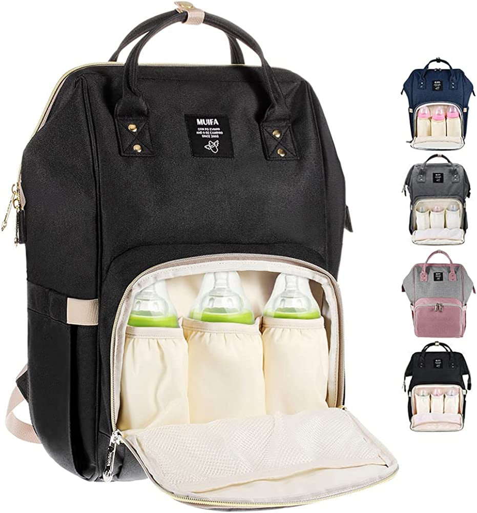 Waterproof Travel Backpack Diaper Bag with Insulated Pockets for Baby Care