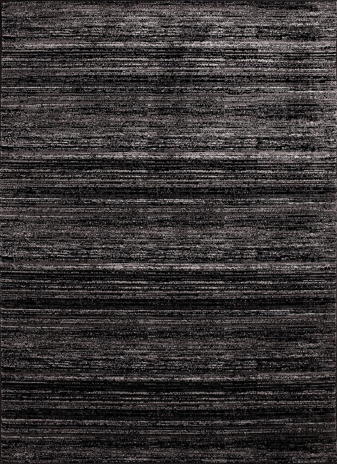 Contemporary Home Collection: Versatile Solid and Transitional Modern Area Rug for Living and Dining Spaces - 4' x 6' in Dark Grey/Grey Shades