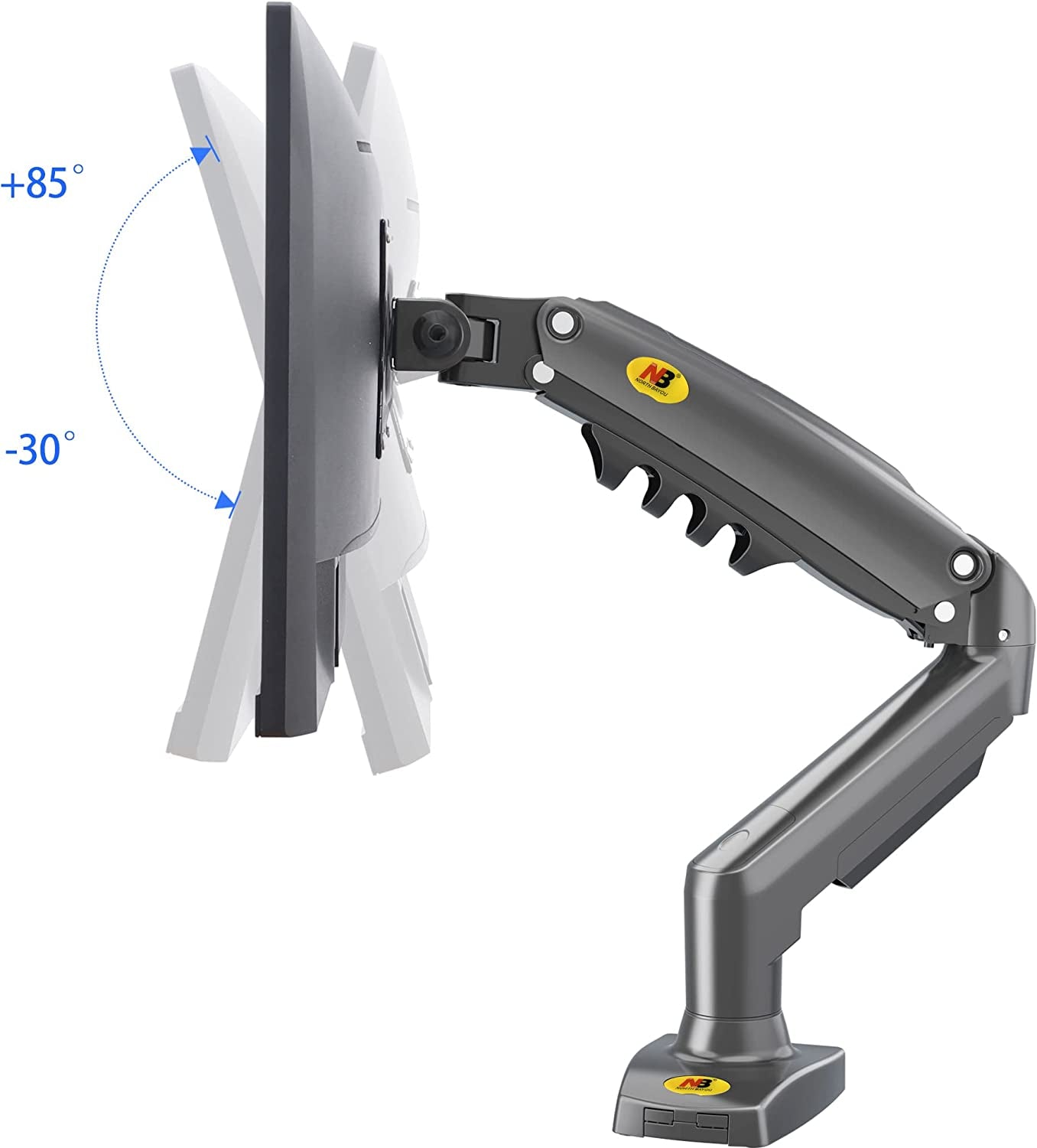  Full Motion Swivel Monitor Arm with Gas Spring for 17-30'' Monitors (4.4lbs to 19.8lbs), Computer Monitor Stand 