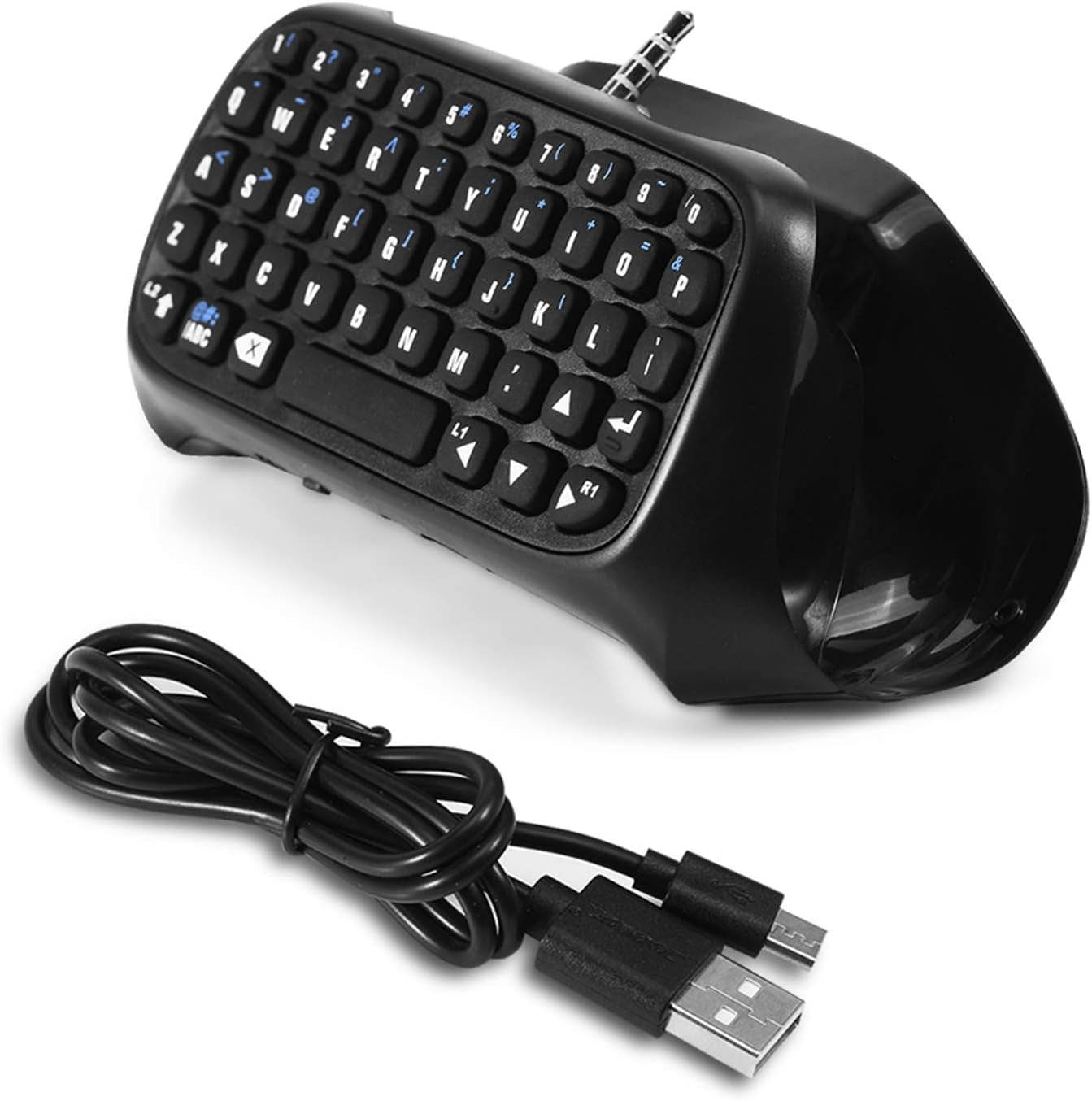 Digital Mini BT Keyboard Chatpad for Playstation 4 - Portable Chatpad with BT Message Key Pad designed to fit Gaming Controller. Features Built-in Speaker and USB Connectivity.