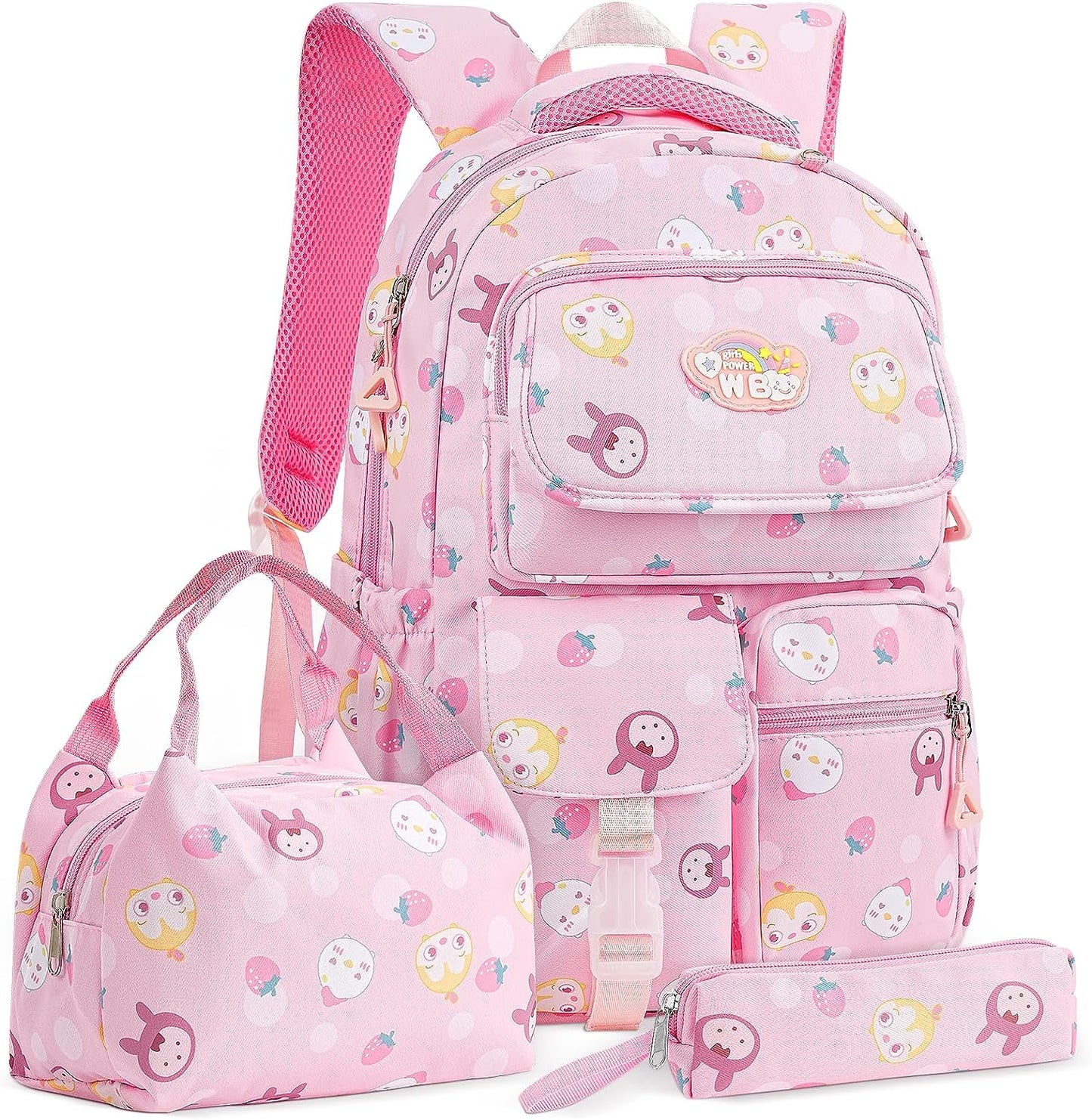 Complete 3-in-1 Back to School Backpack Set for Girls - Adorable Backpack, Including Lunch Bag and Pencil Case, Perfect Gift for Teen Girls