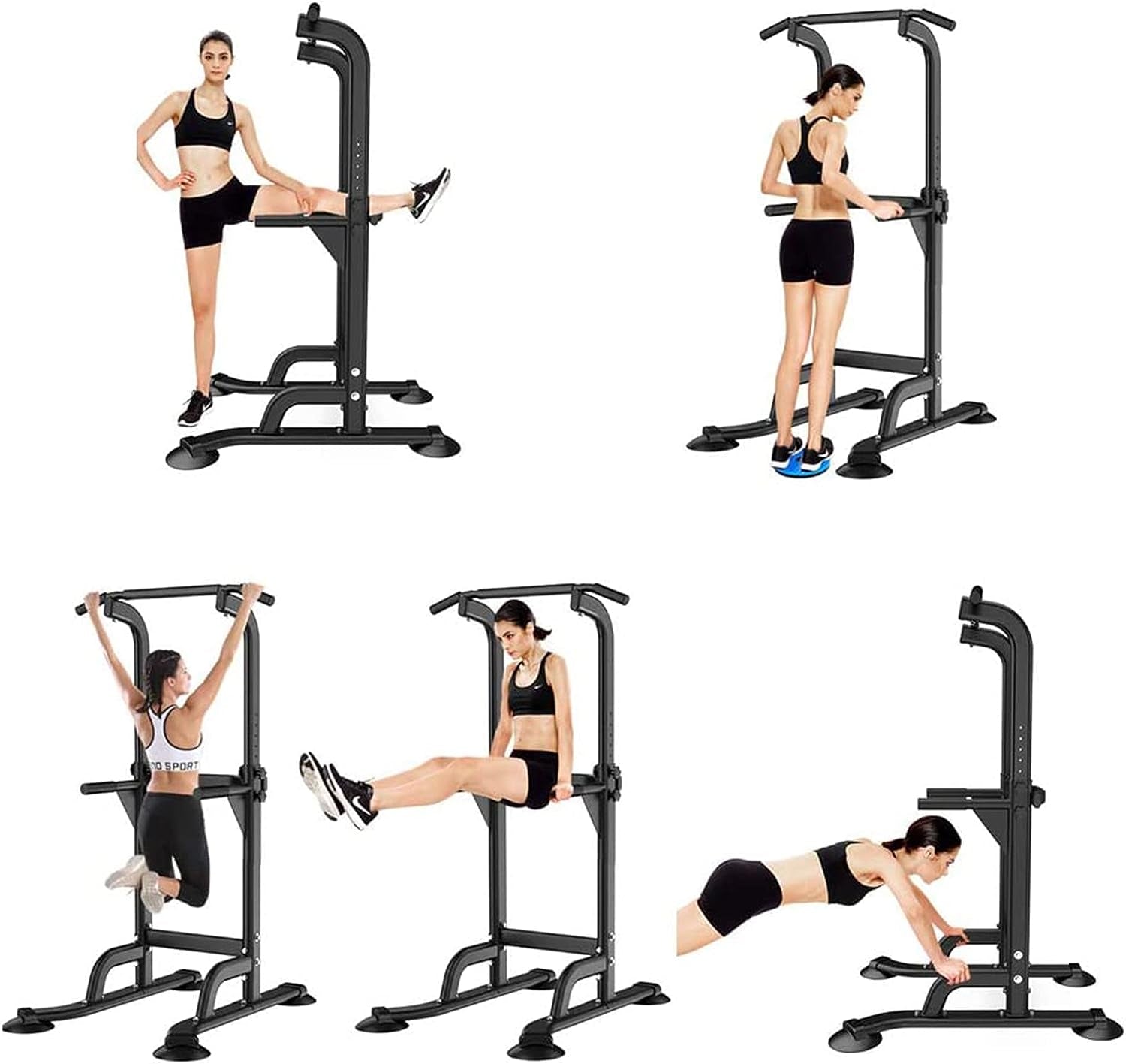 Height Adjustable Pull Up Bar Station - Dip Station Multi-Function Home Gym Equipment Fitness Workout Equipment