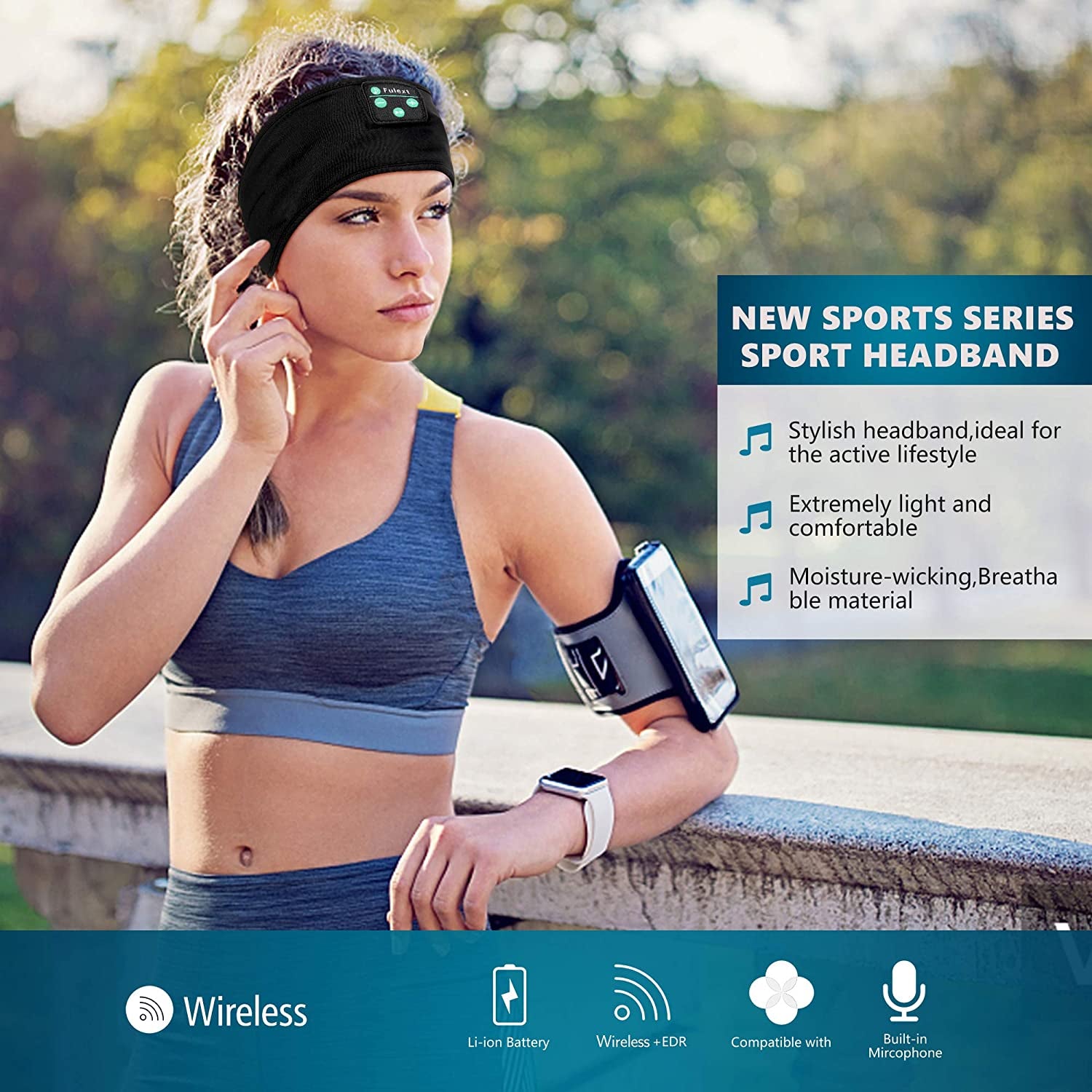 Sleep Headphones Bluetooth Headband, Sleeping Headphones Sports Headband Headphones, Long Playtime Sleeping Headsets with Built-in Speakers, Perfect for Workouts, Running, Yoga, and More