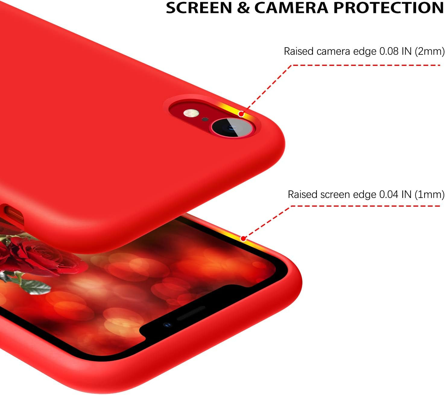 iPhone XR Liquid Silicone Case - Slim, Shockproof, Red.