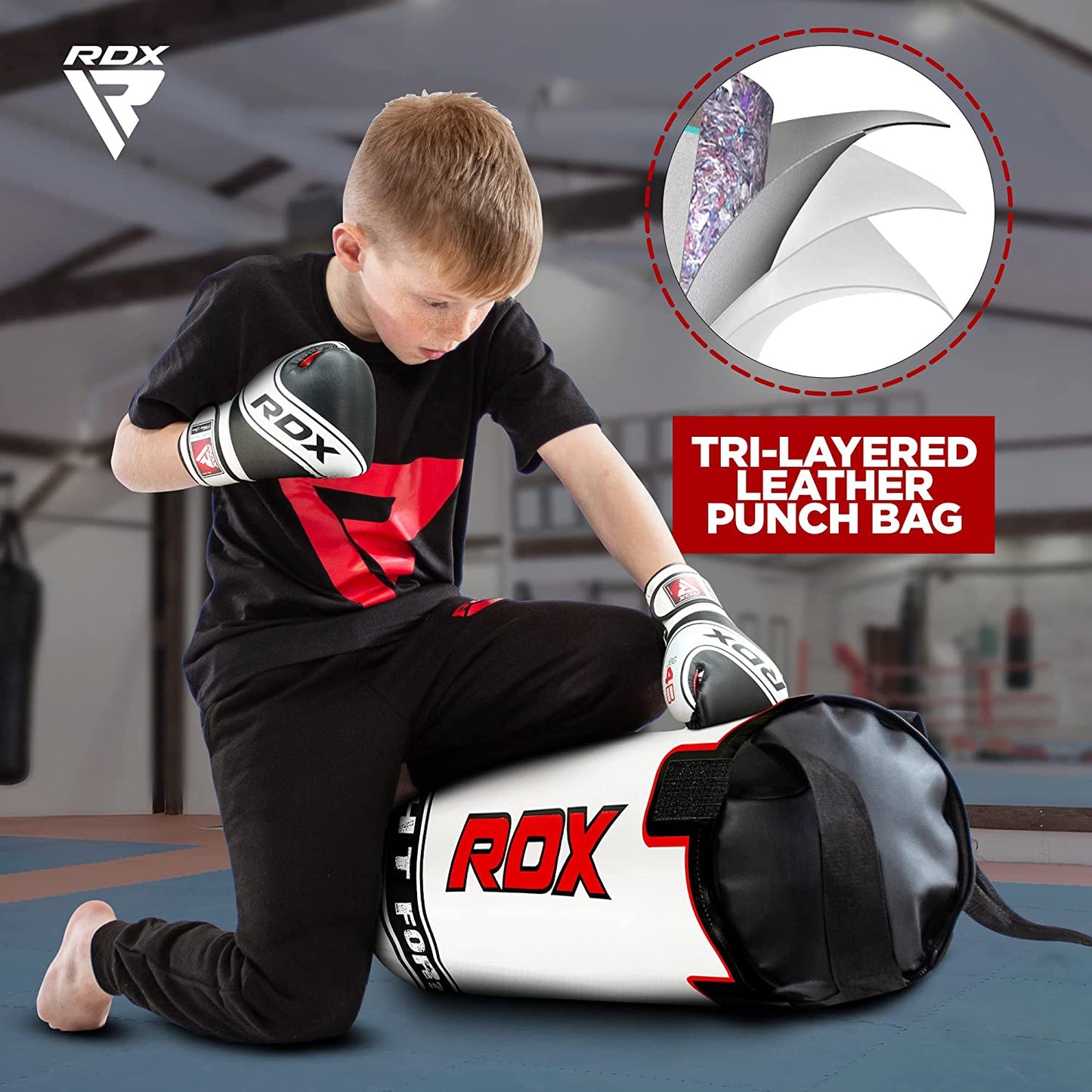 Junior Kick Boxing Training Set with Punching Bag, Gloves, Punch Mitts, and Youth MMA Gear - 2FT