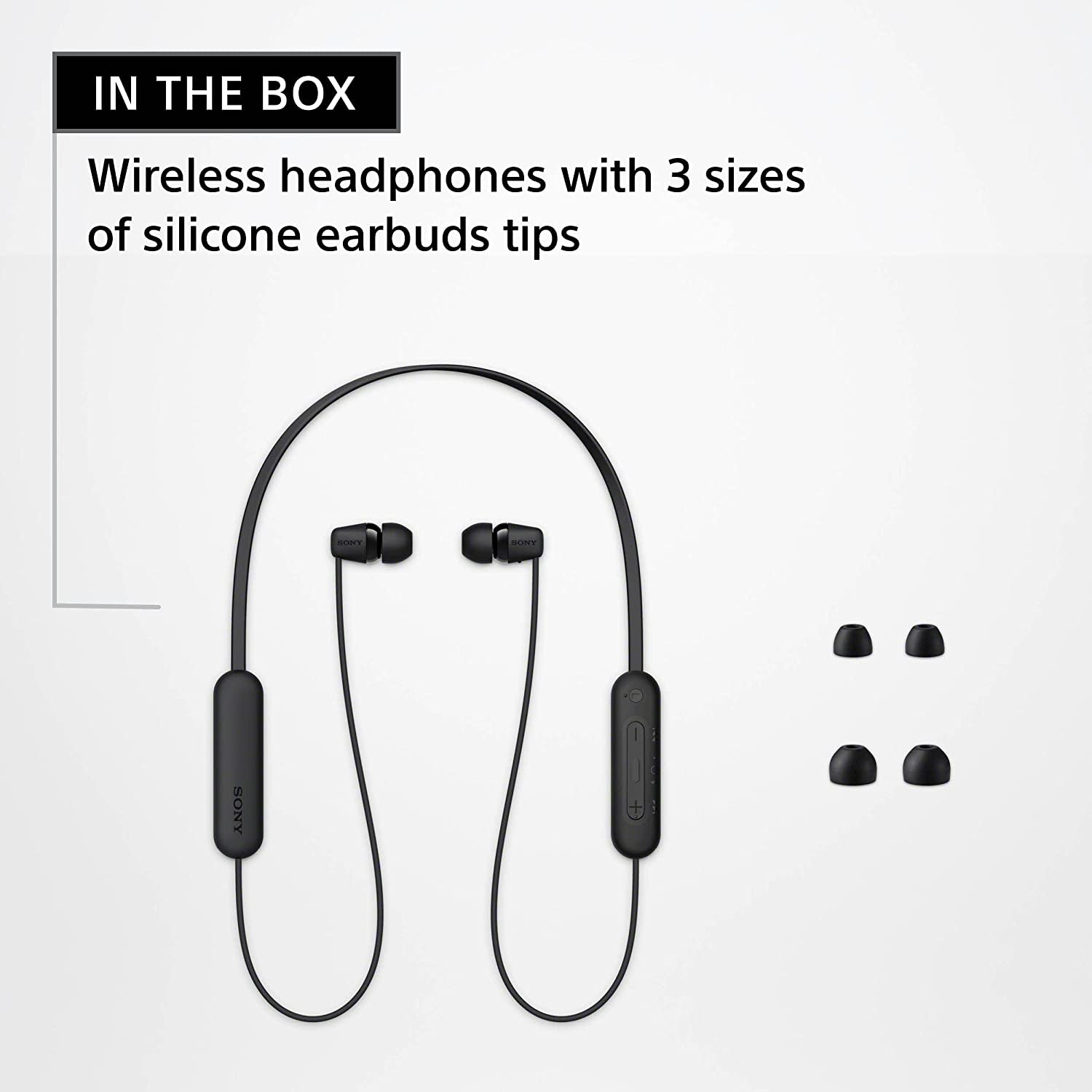 WI-C100 Wireless In-Ear Bluetooth Headphones with Built-In Microphone