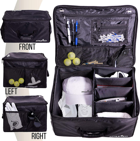 Golf Trunk Organizer - Premium Car Storage Solution for Golf Accessories - Conveniently Collapsible
