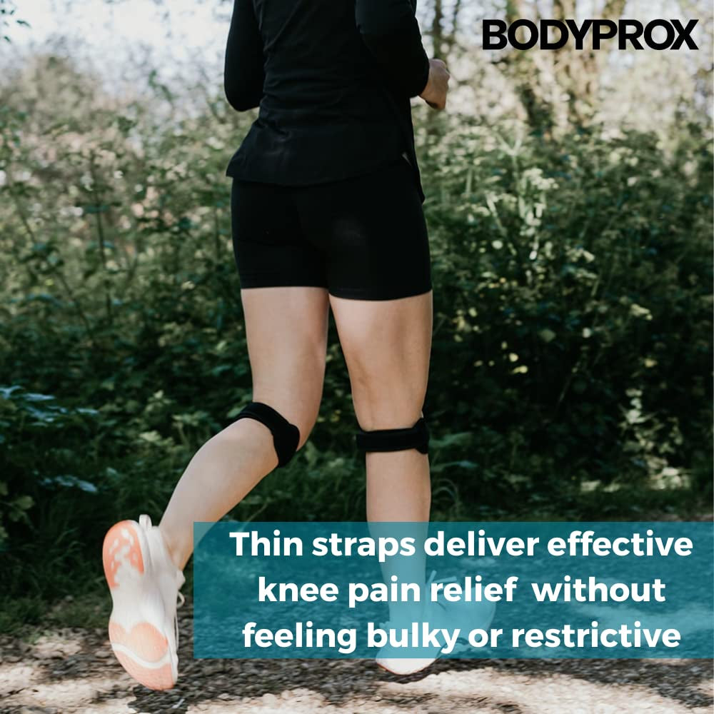 Knee Pain Relief Support Brace 2-Pack: Tendon Knee Straps for Hiking, Soccer, Basketball, Running, Jumpers Knee, Tennis, Tendonitis, Volleyball, and Squats