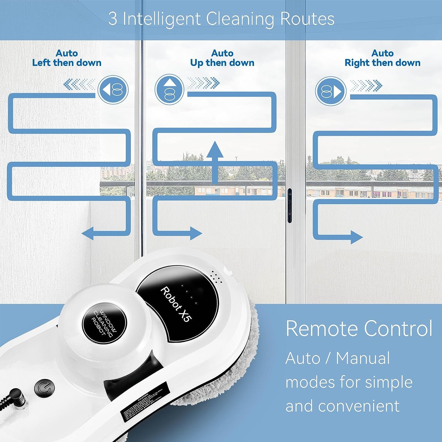 Smart Window Cleaning Robot: Intelligent Automatic Window Cleaner with APP and Remote Control, Ideal for Indoor and Outdoor Windows, Glass, Mirrors, Tables, and Tiles - Available in White