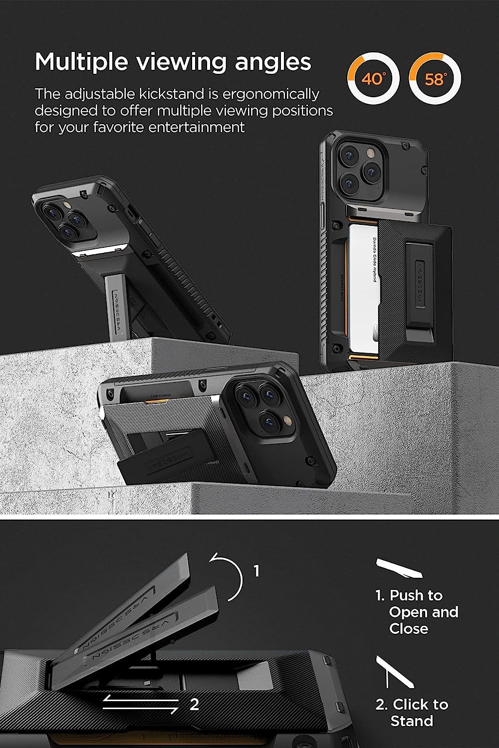 Glide Hybrid Phone Case - Designed for iPhone 14 Pro Max - Sturdy and Functional Case - Compatible with iPhone 14 Pro Max 