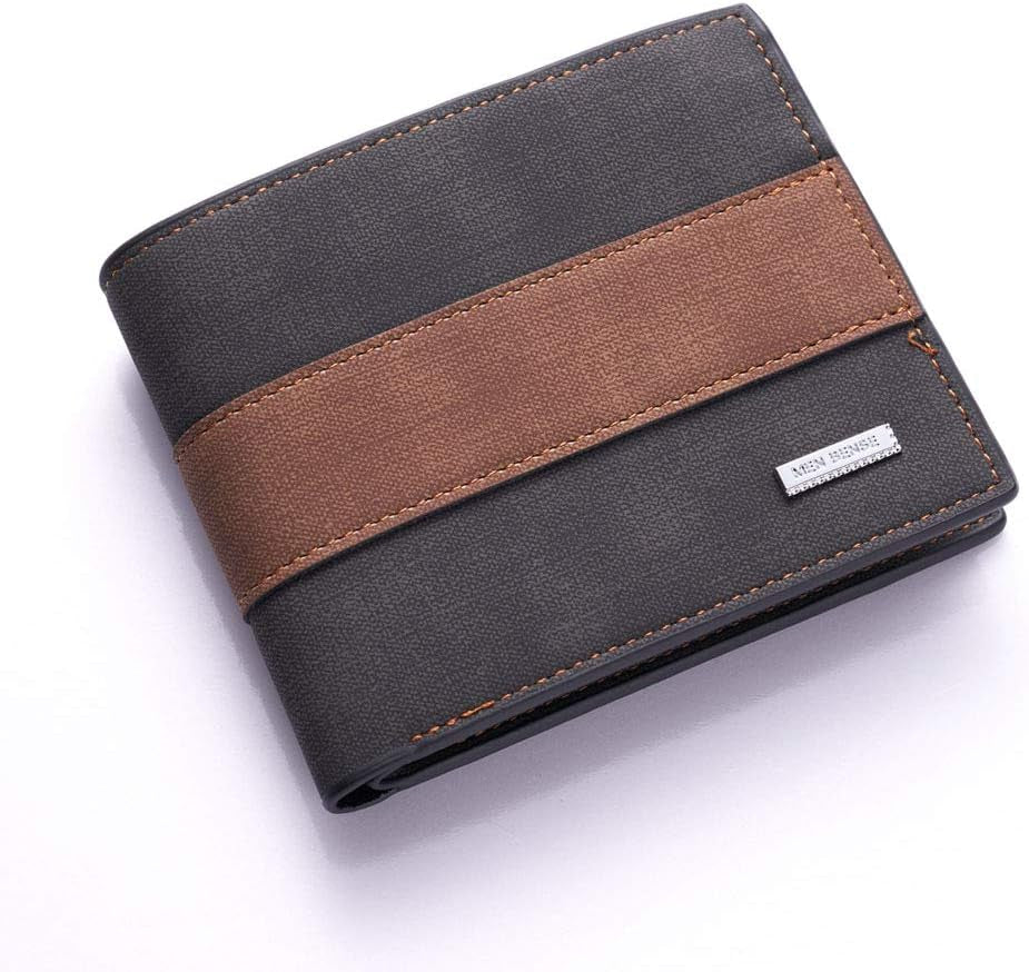 Slim Bifold Vintage Leather Wallet for Men - Front Pocket Design with RFID Blocking Feature.