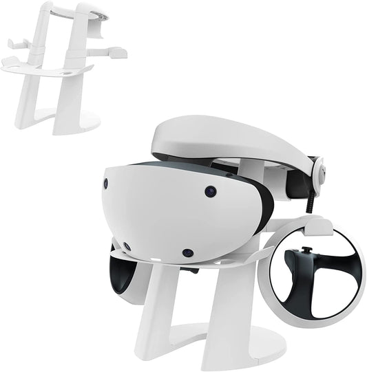 VR Stand for Oculus Quest 2, Display Holder for VR Headset and Touch Controllers - Compatible with Oculus Quest 2, Quest, Rift, Rift S, and Valve Index (White, Just VR Stand)