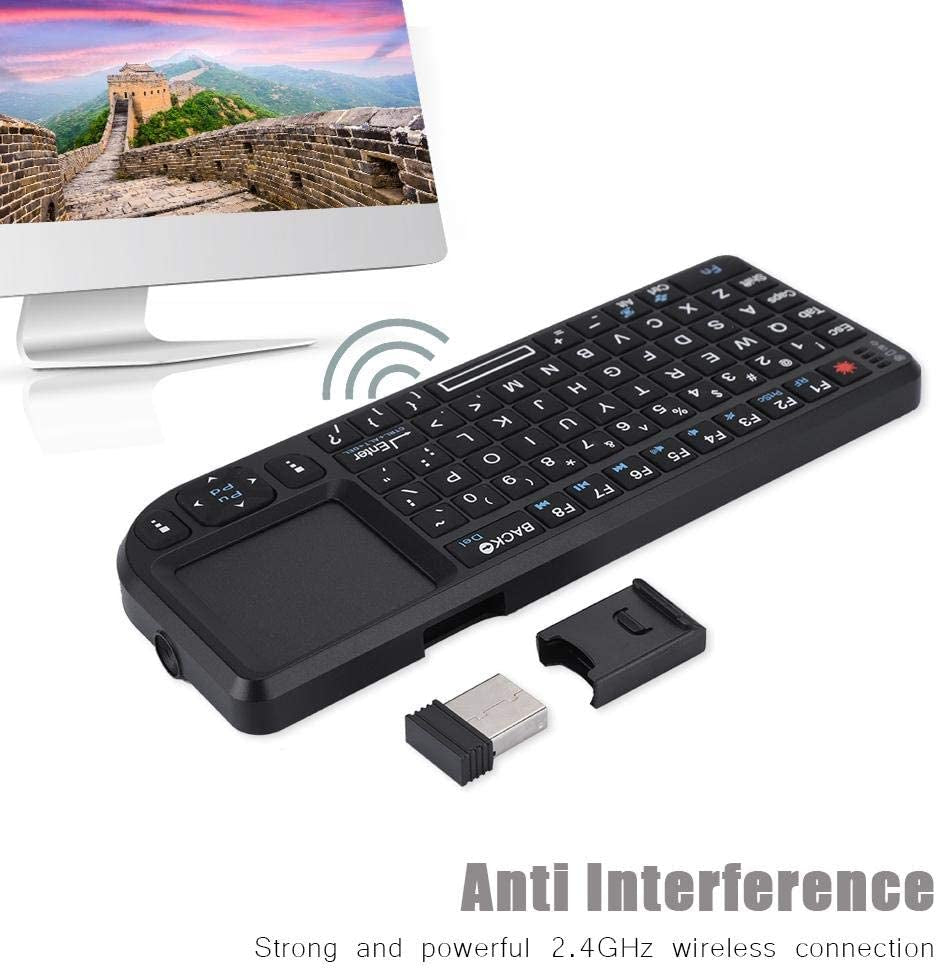 2.4GHz Wireless Touchpad Keyboard - Super Thin and Lightweight Design - Rechargeable and Ultra Mini - Backlit Keyboard with Plug and Play Functionality - Suitable for HTPC, PS3, PS4, and more.