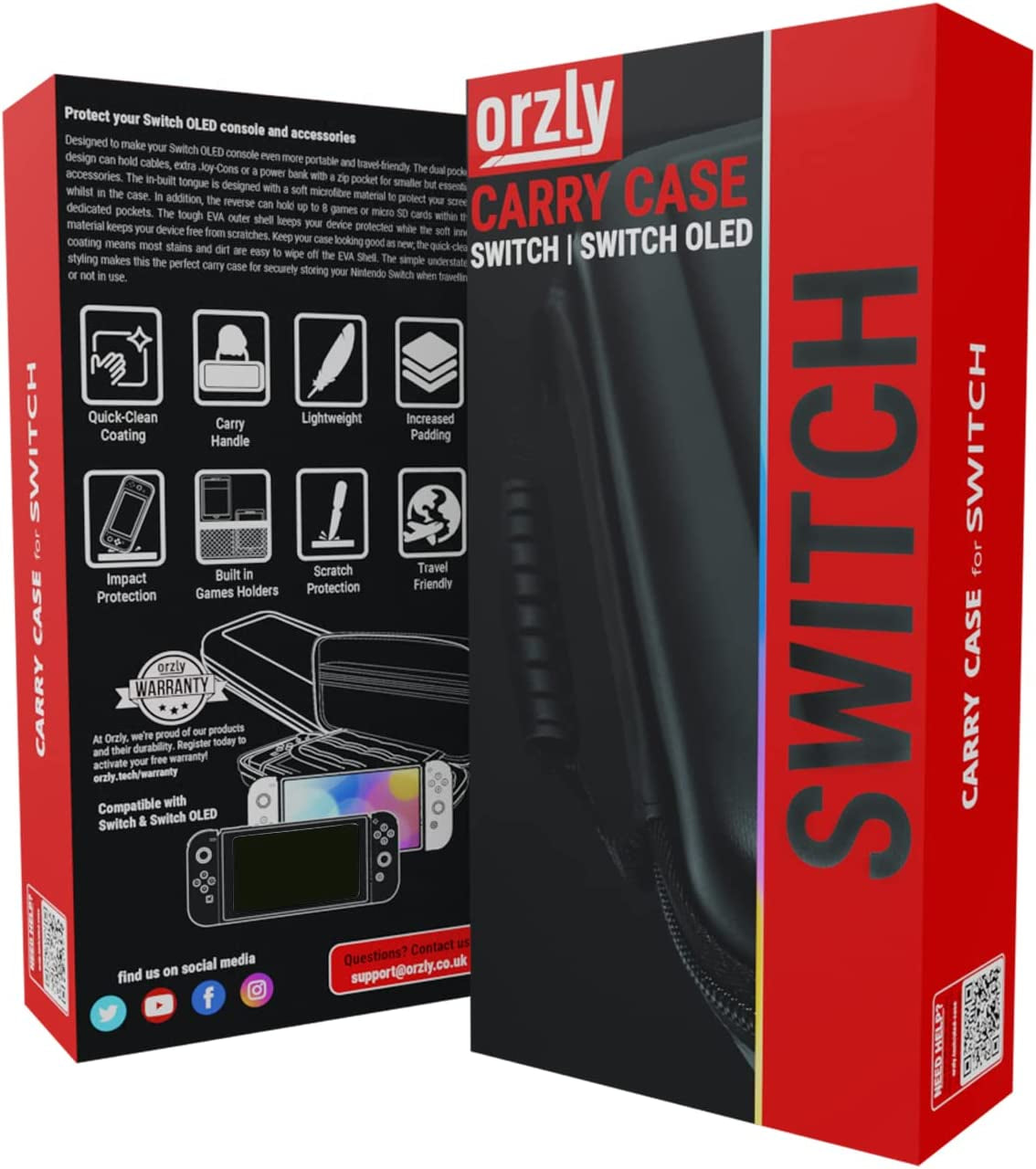 Protective Hard Portable Travel Carry Case for Nintendo Switch and New Switch OLED Console - Black