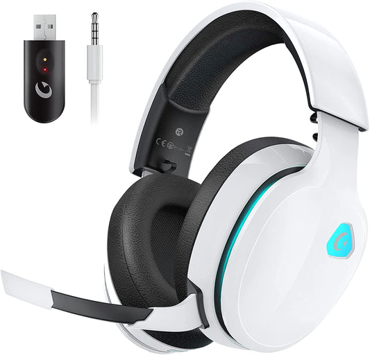 Wireless Gaming Headset - 2.4GHz for PC, PS4, PS5, Mac, Nintendo Switch, Bluetooth 5.2, Detachable Noise-Canceling Mic, Stereo Sound, 3.5mm Wired Mode for Xbox Series