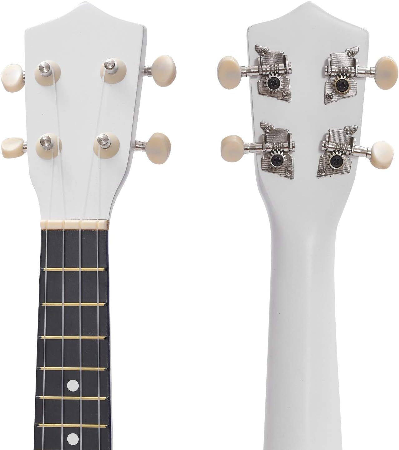 21" Soprano Ukulele - Specially Designed for Kids, Students, and Beginners. Includes a Carrying Bag and a Digital Tuner, available in a clean White finish.