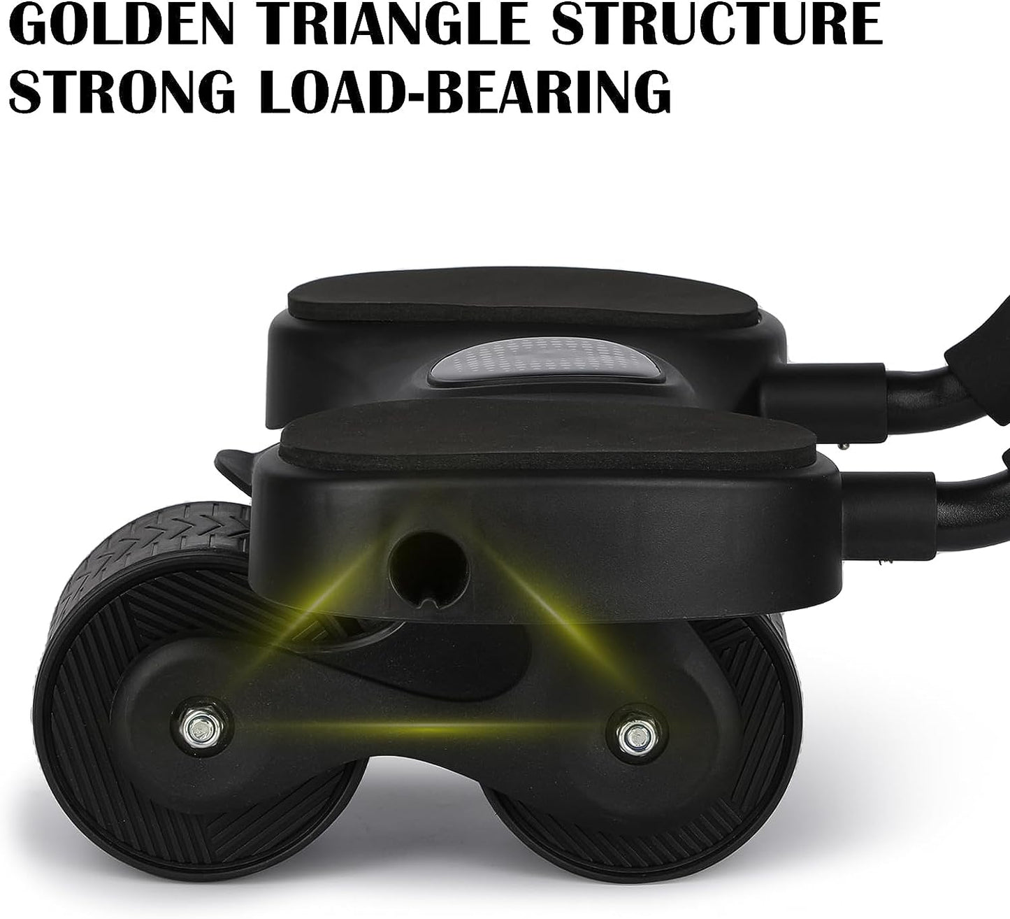 Automatic Rebound Ab Roller with Elbow Support, Tension Rope, Knee Mat, and Foam Grip - Core Strength Trainer for Ab Workouts. Dual Wheel Design.