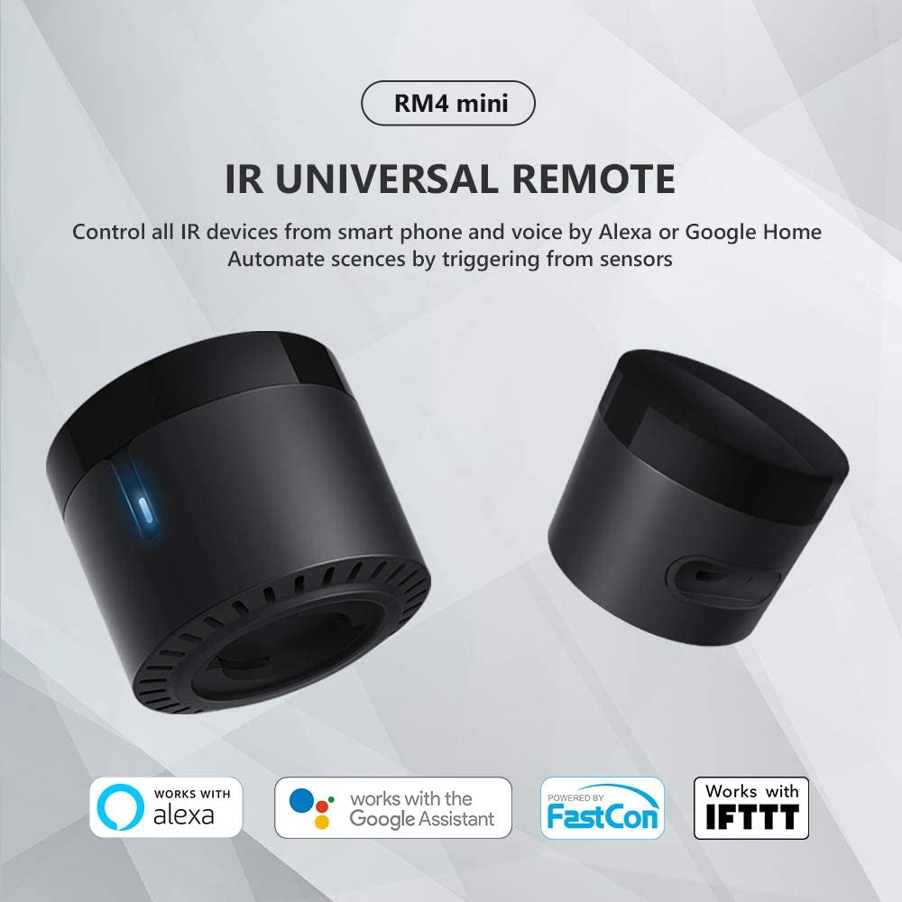 RM4 Mini Wi-Fi Infrared Blaster for TV, Air Conditioner, STB, and Audio - IR Universal Remote Control Compatible with Alexa, Google Home, and IFTTT