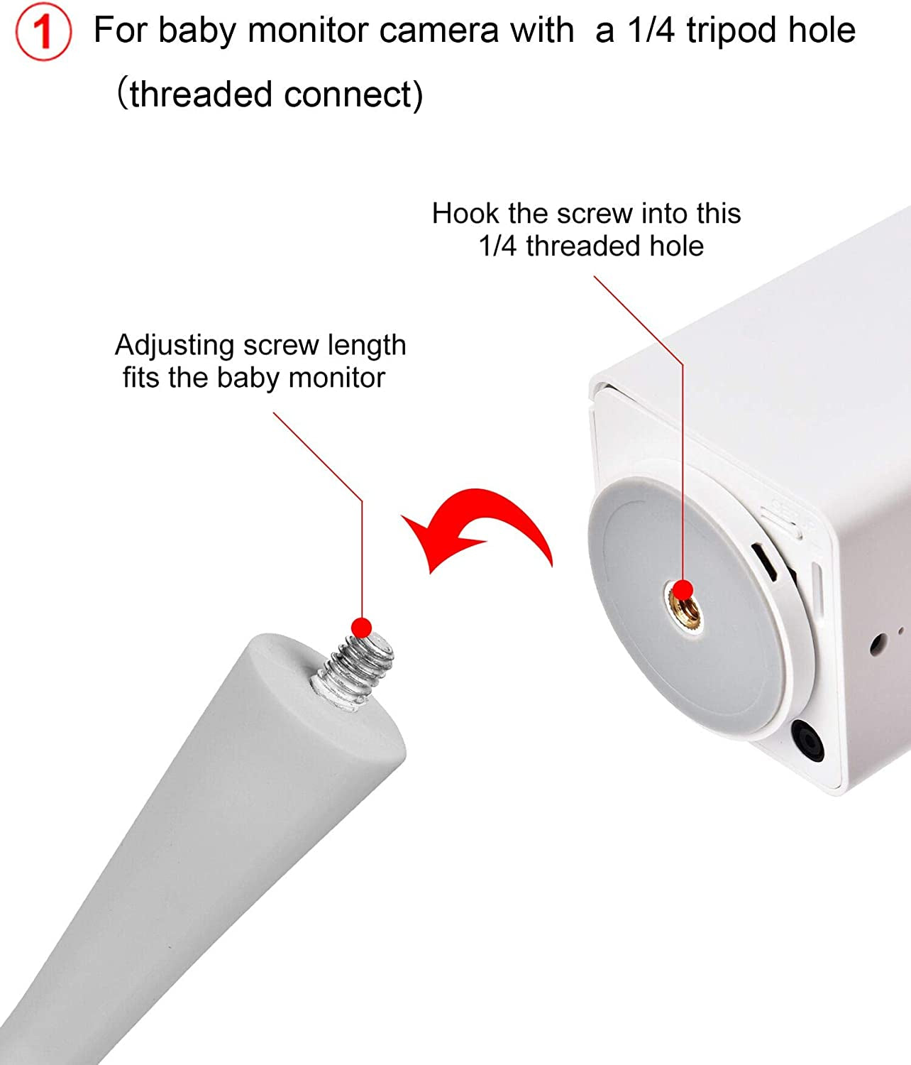 Gray Baby Monitor Mount Camera Shelf: Compatible with Infant Optics DXR 8 and Most Baby Monitors. Universal Baby Camera Holder that Attaches to Crib, Cot, Shelves, or Furniture