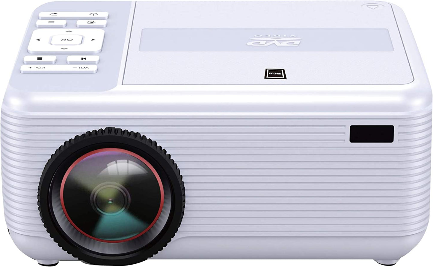 Portable Projector with Built-In Bluetooth & DVD Player Silver - Supports 1080P HD Videos and Screens