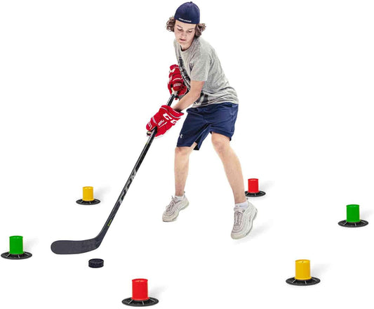Stickhandling Trainer - Enhancing Puck Control, Reaction Time, and Coordination - Lightweight, Portable, and Adjustable Equipment