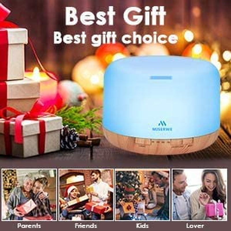 500ml Essential Oil Diffuser with Remote Control: Waterless, Automatic Shut-Off, Adjustable Timing Mode for Home Use.