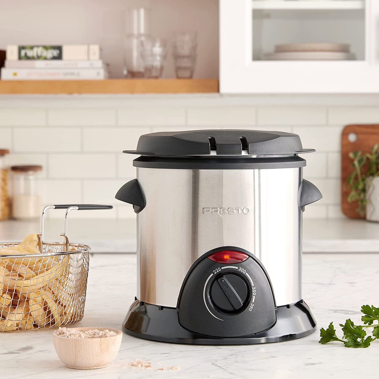  Stainless Steel Electric Deep Fryer - Silver