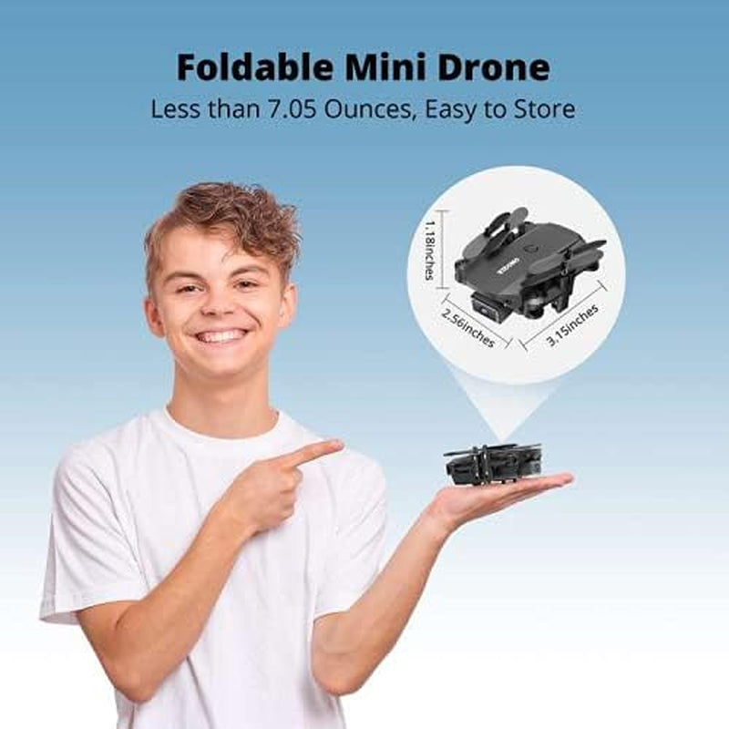 Foldable Mini Drone with 1080P HD Camera - Suitable for Kids and Adults, Remote Control FPV Camera, Comes with 2 Batteries and 9 Play Modes, Perfect for Aerial Entertainment.