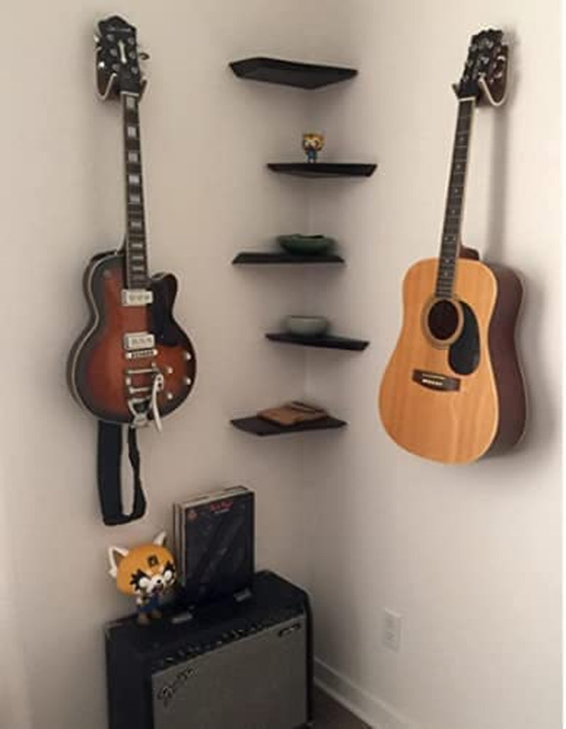 Guitar Wall Mount: A Sleek, Strong, Modern Design Guitar Hanger for Wall Storage and Display. Made from Heavy-Duty Plywood for Secure Wall Mounting, suitable for Ukuleles, Acoustic, Bass, and Electric Guitars.