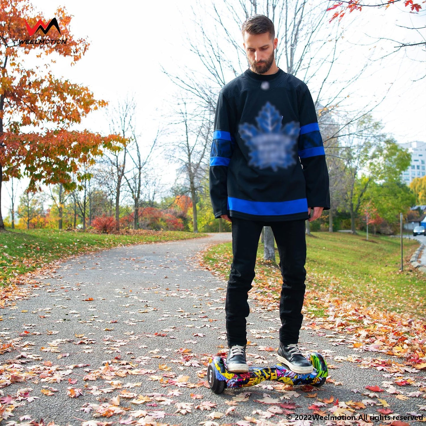 UL2272 Certified Hoverboard with Music Speaker, 6.5" All Terrain Wheels, Vibrant Lights, and Complimentary Hover Board Bag - Range up to 10 kms