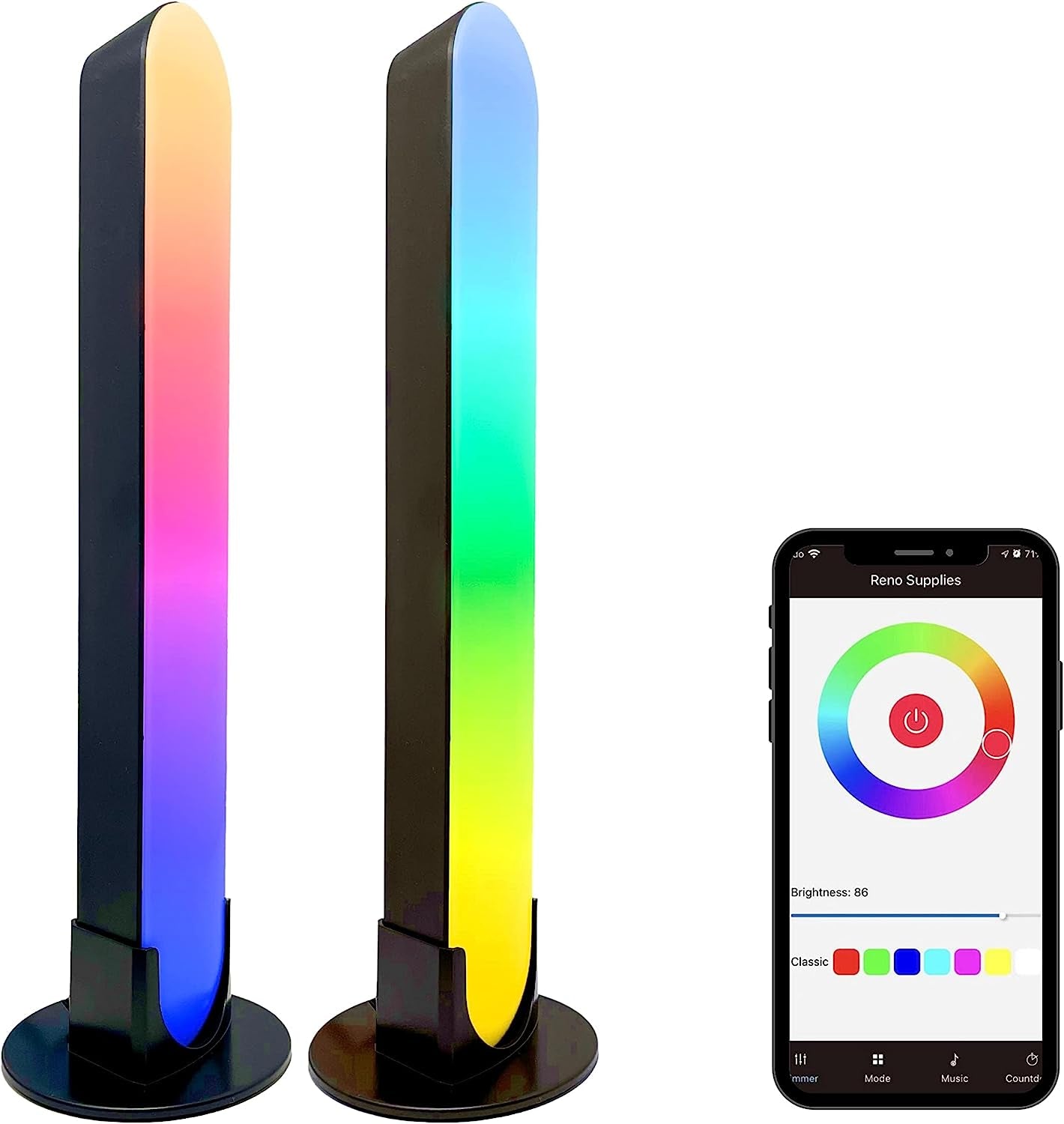 RGB Smart Light Bar with Bluetooth App Control, 19 Scene Modes, 16 Million Colors, USB Powered LED Play Light Bar for PC, TV, Entertainment, Party