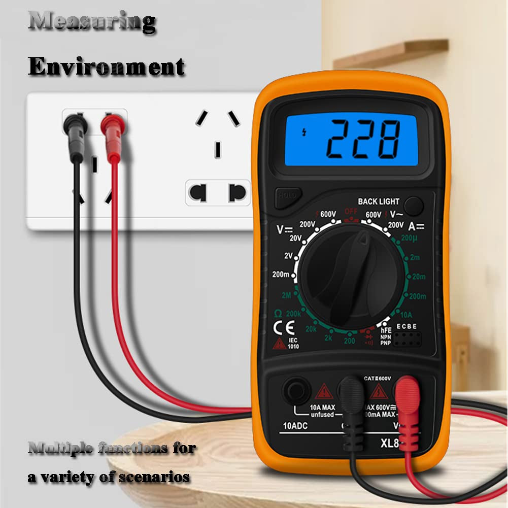 Electronics Tool Kit: Digital Multimeter, 60W Soldering Iron, 5 Soldering Iron Tips, 2 Solder Wire Rolls, Soldering Iron Stand, PU Carry Bag, and Battery Included