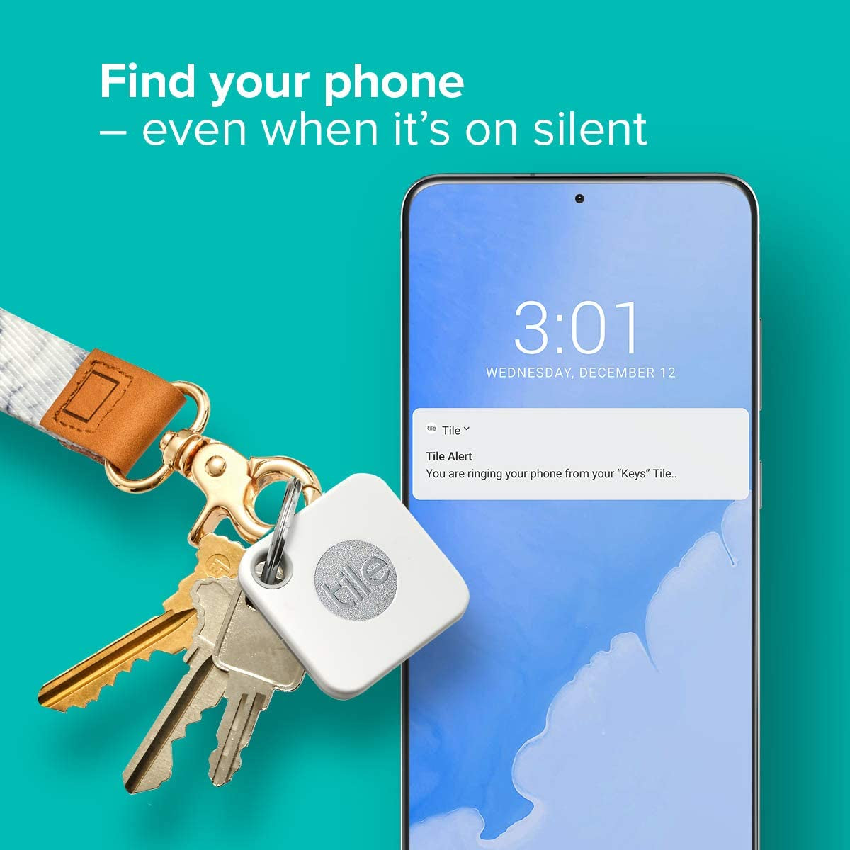 4-Pack Bluetooth Tracker - Find and Locate Keys, Bags, and More; Water Resistant with Replaceable Battery (2020 Edition)